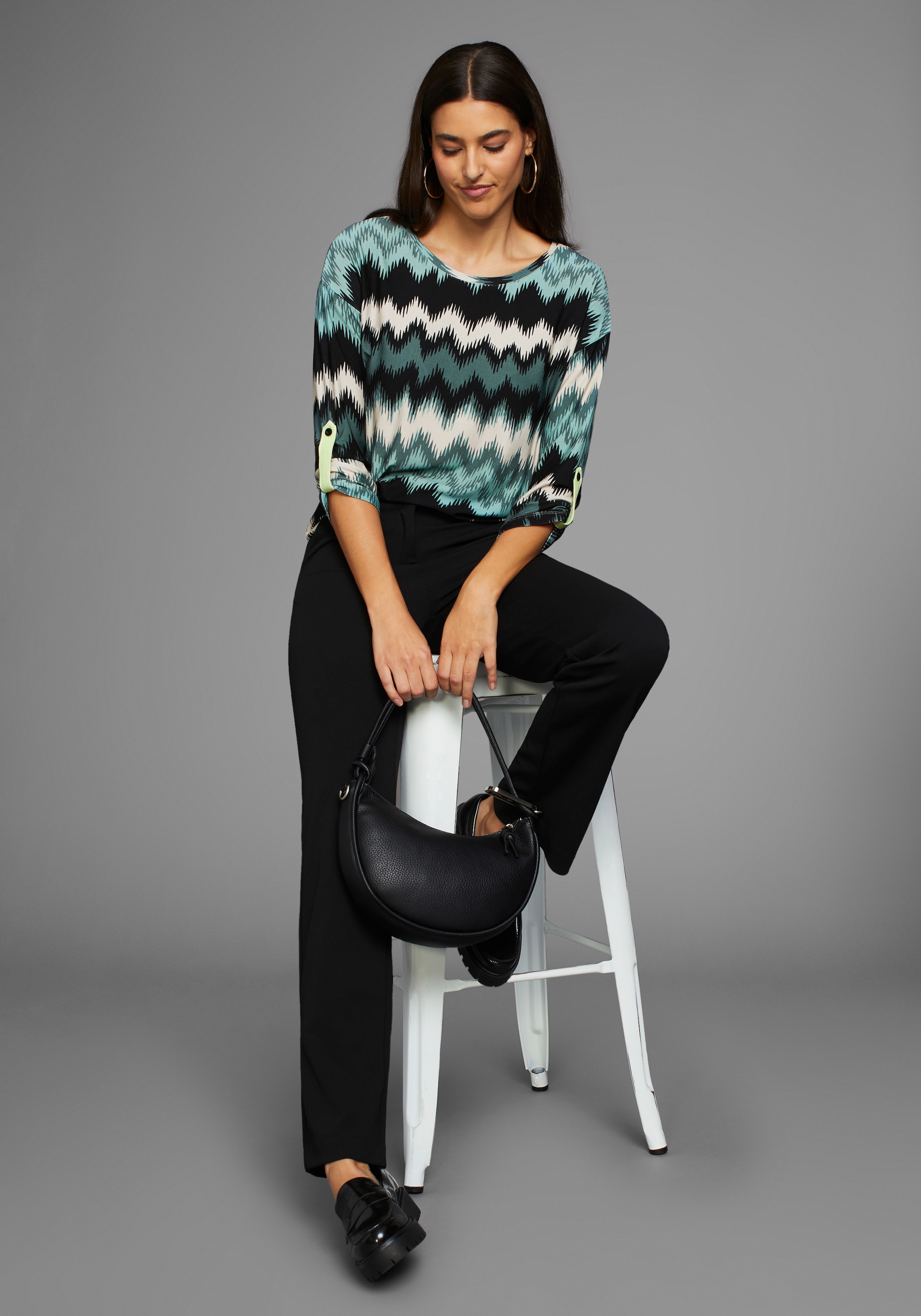 Laura Scott 3/4-Arm-Shirt, mit Allover-Print