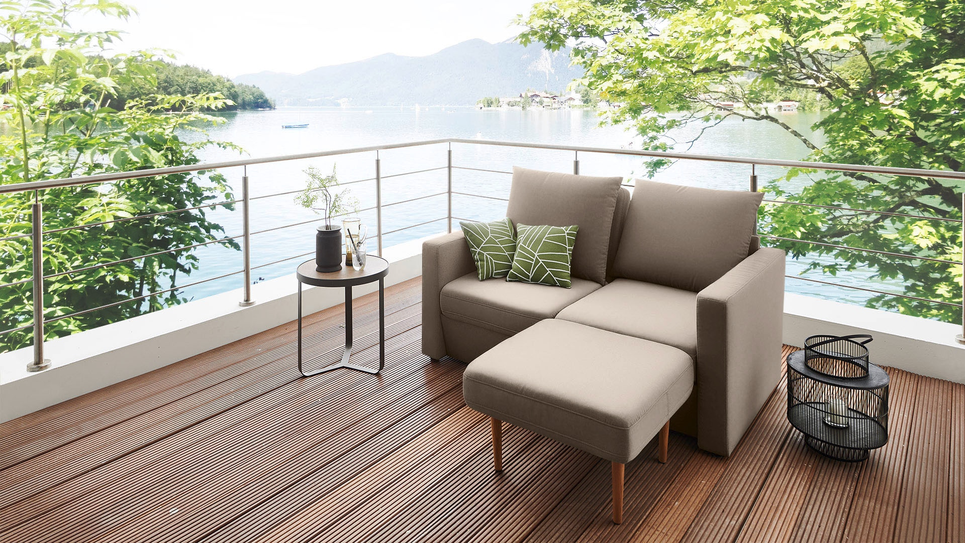 DOMO collection 2-Sitzer »Slunce, Outdoor-Raumwunder« 2-Sitzer inkl. 2 Hocker, Outdoor geeignet