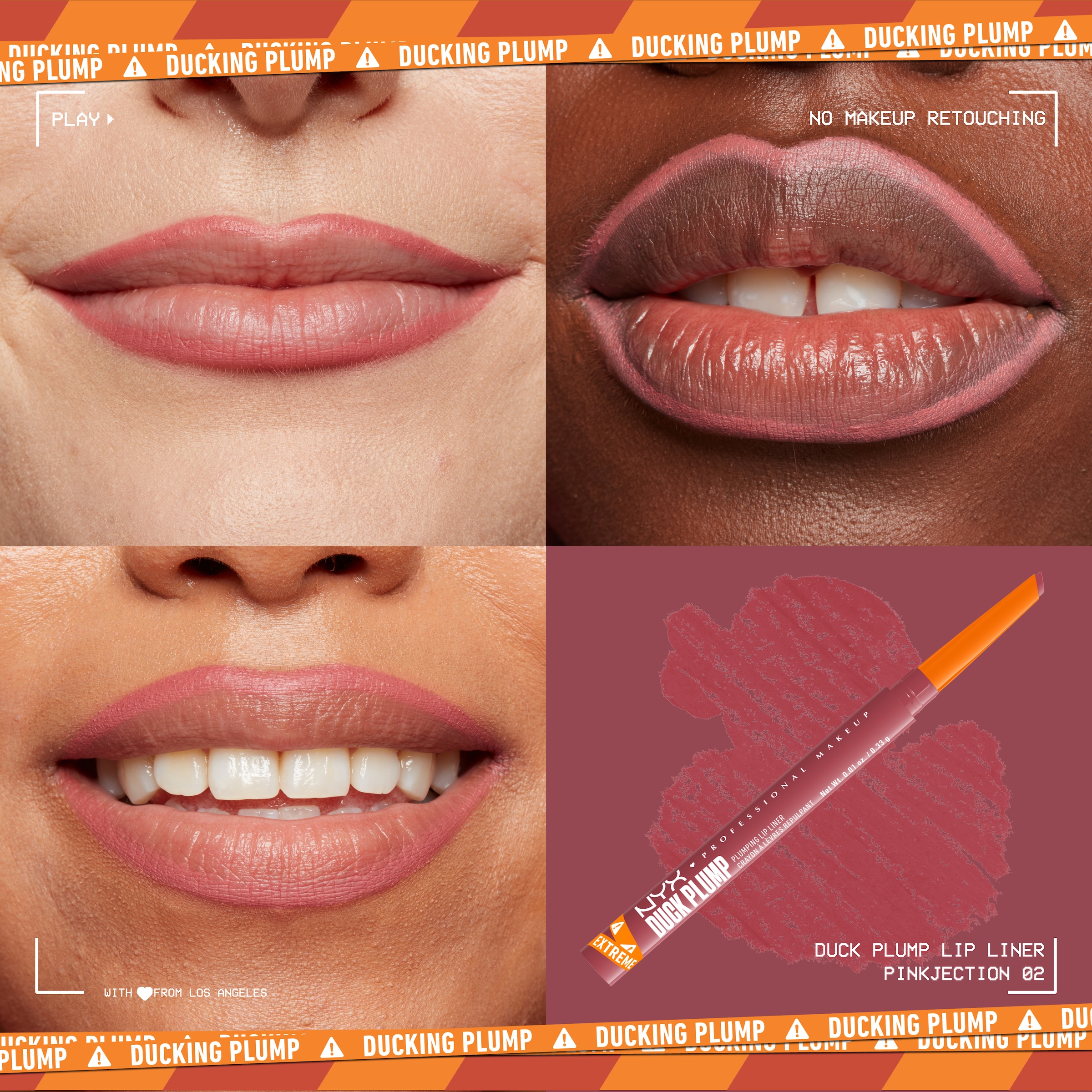 NYX Lippenstift »Professional Makeup Duck Plump Plumping Lip Liner Lippenkonturenstift«, Polstert die Lippen natürlich auf, angeschrägte Spitze.