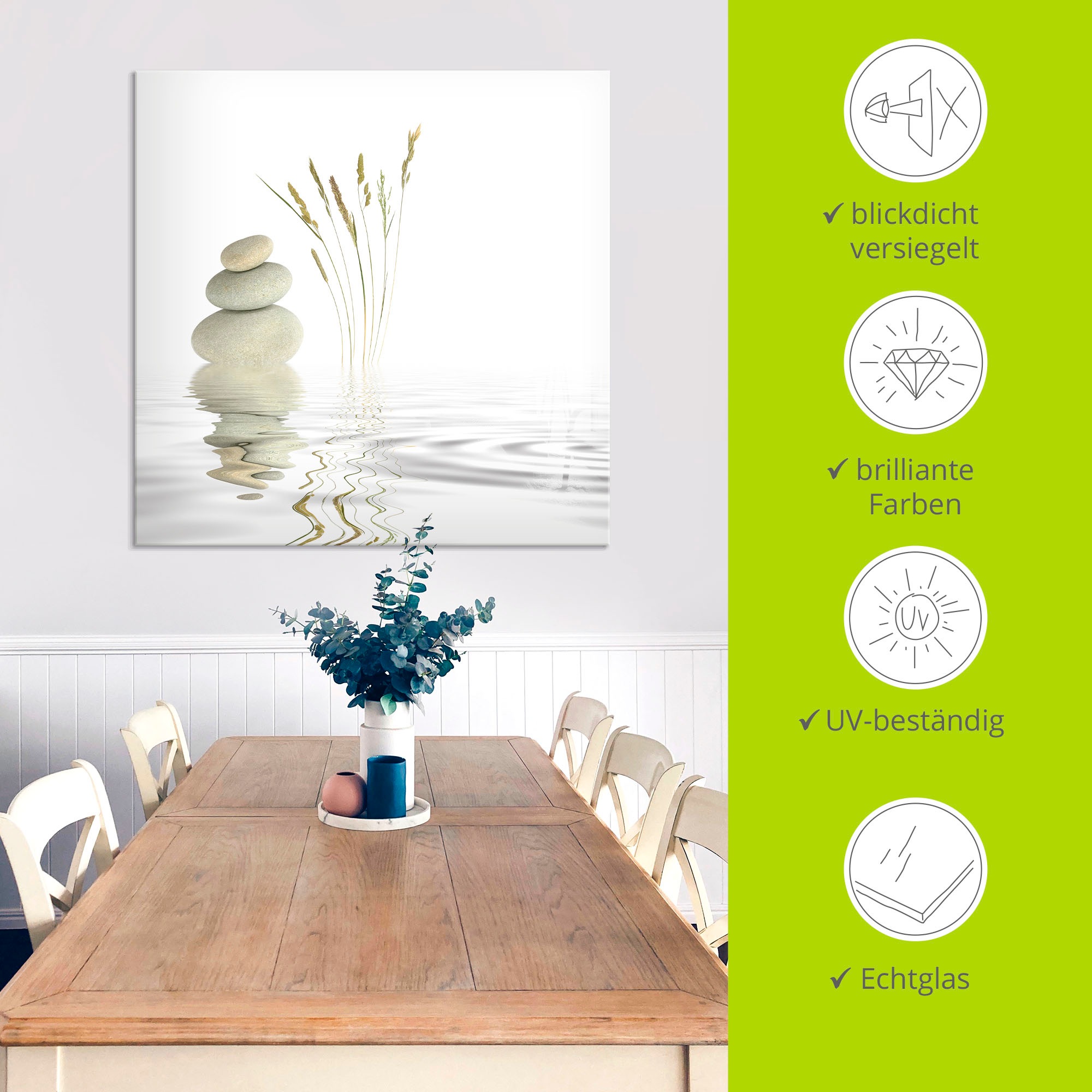 Artland Glasbild »Zen Friede«, Zen, (1 St.), in verschiedenen Größen
