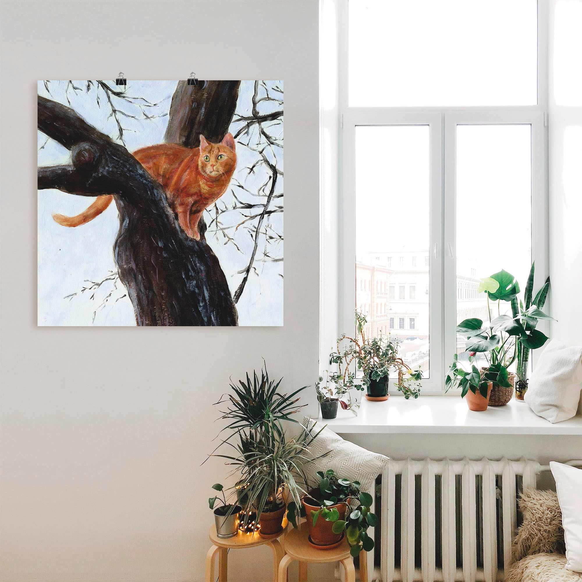 Artland Wandbild »Katze im Baum«, Haustiere, (1 St.), als Leinwandbild, Poster in verschied. Größen