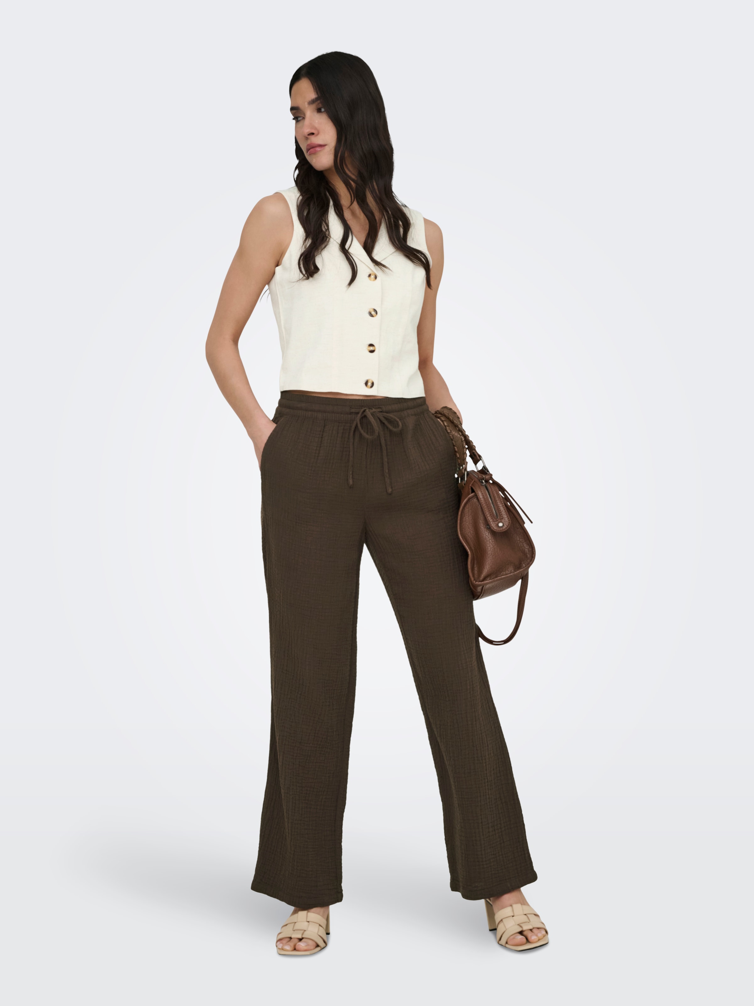 JDY Anzugweste »JDYMILAN LINEN S/L WAISTCOAT TLR« mit Leinen