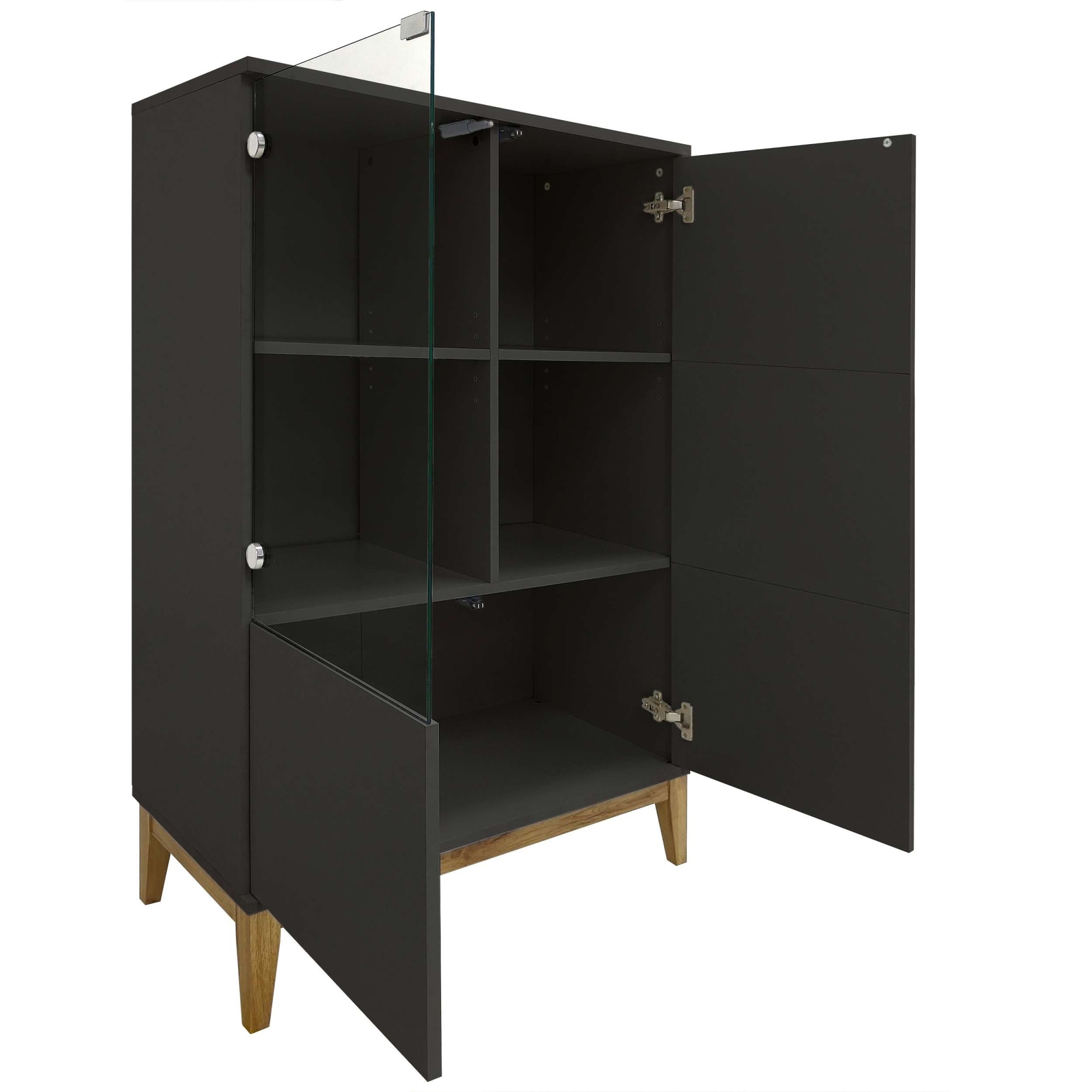 andas Highboard »Maryd« Kommode, Midischrank, m. Glas- u. Holztüren, Einlegeböden, Breite 80cm