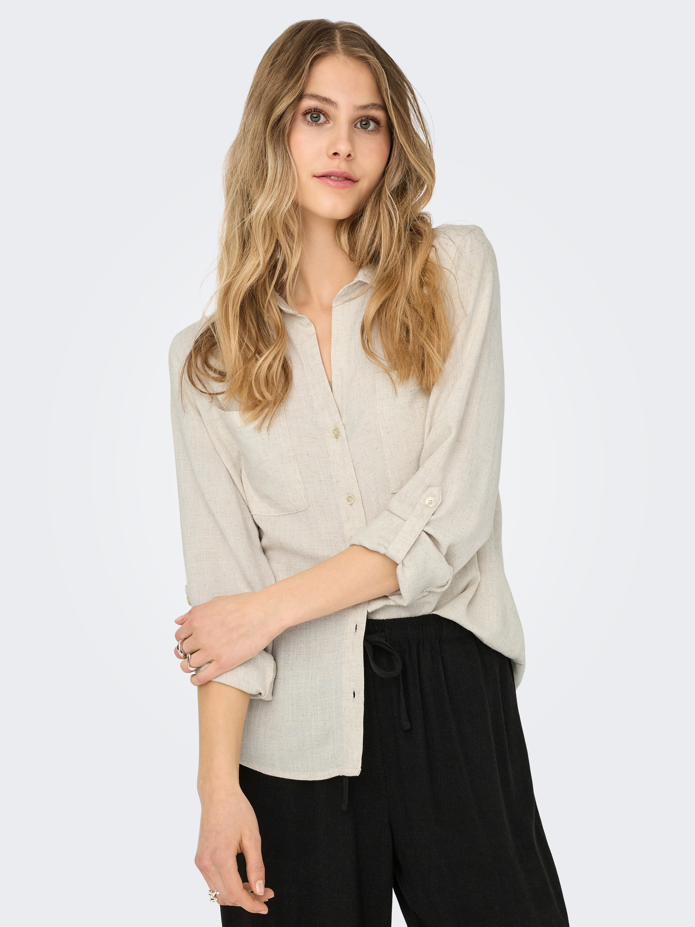 ONLY Langarmbluse »ONLYASMIN-SIESTA LS LINEN BL SHIRT PNT«