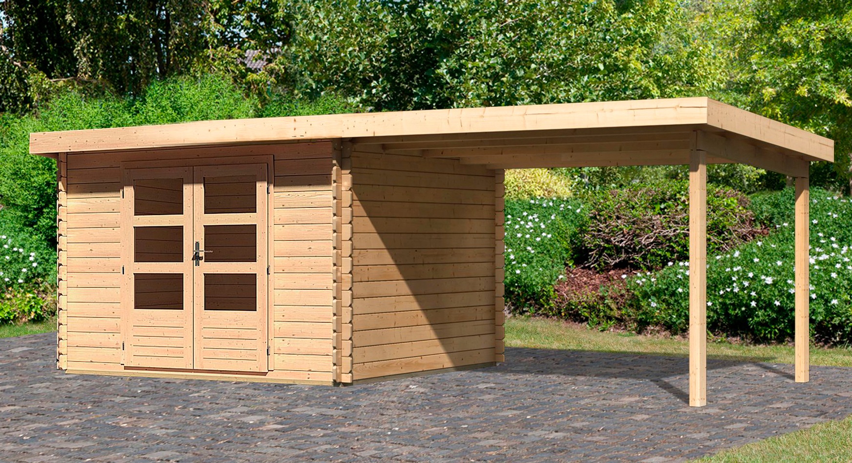 WOODFeeling Gartenhaus »Bastrup 3«, (Set)