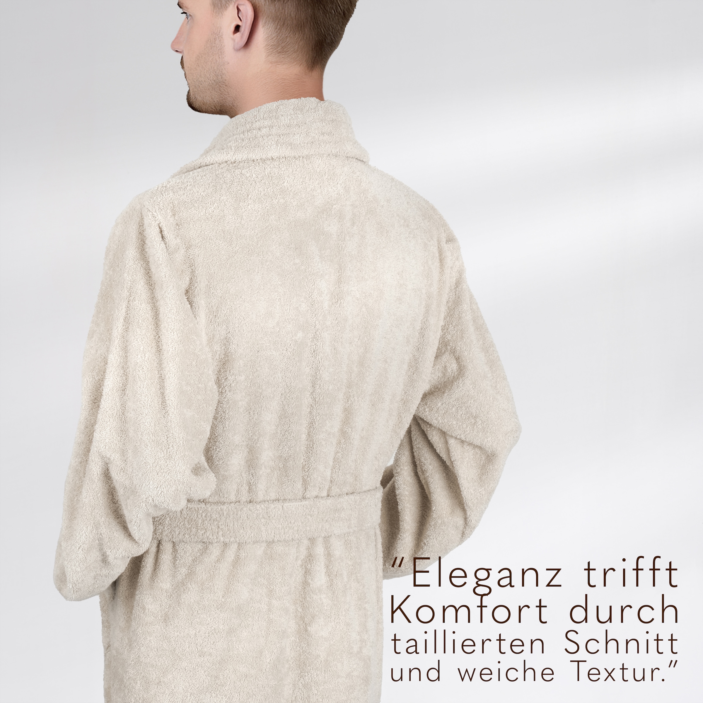 HAMMETEX Herrenbademantel »hergestellt aus 100% Baumwolle – 380 g/m² Frottee, mit Taschen«, 1 Stk.