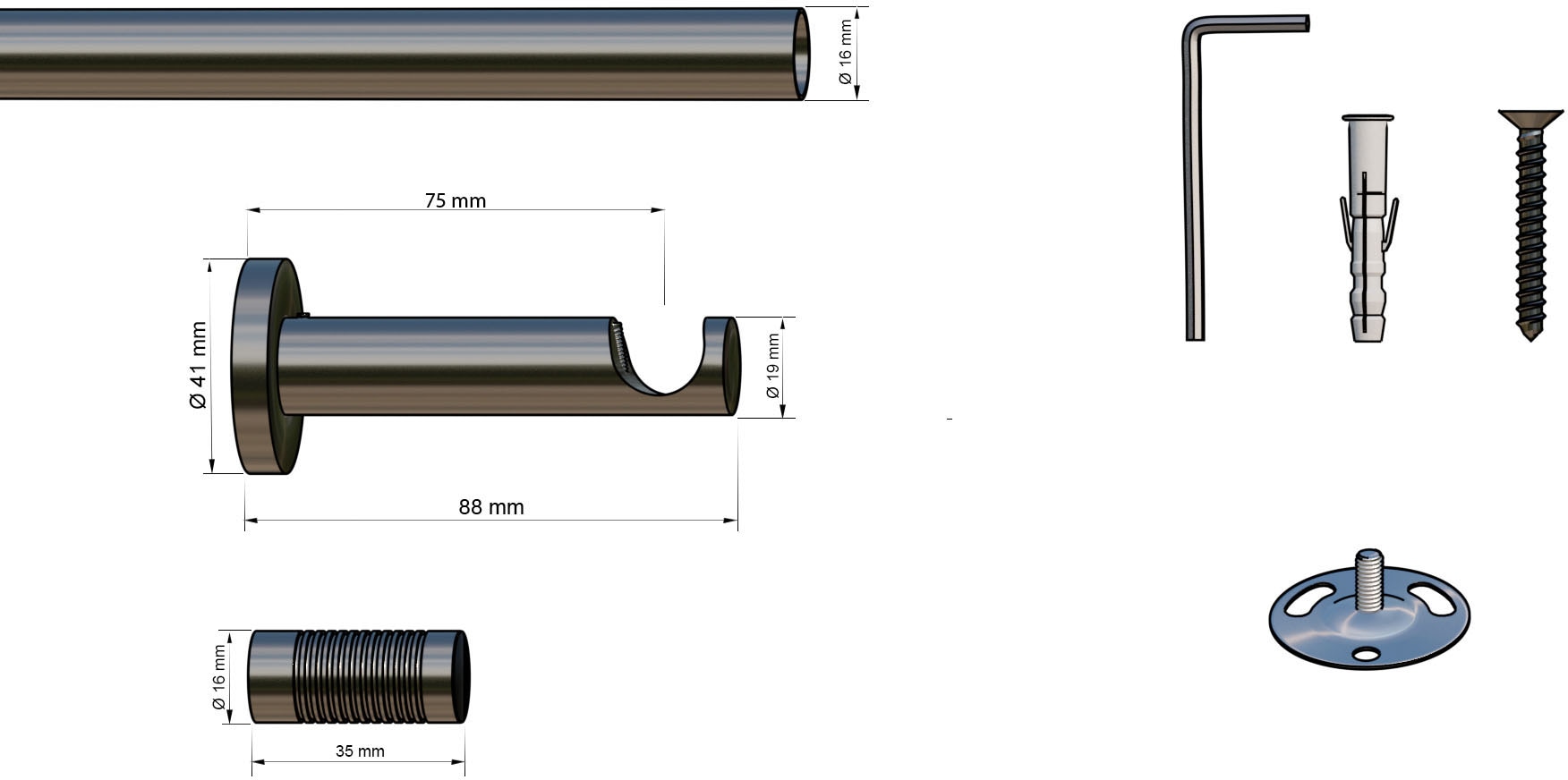 indeko Gardinenstange »Kapstadt« 1 läufig-läufig Wunschmaßlänge