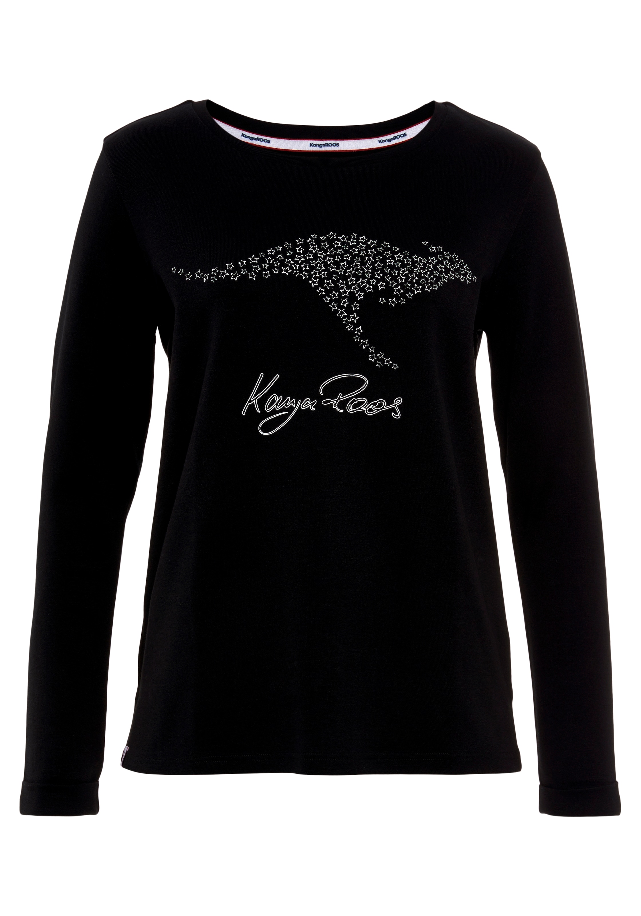 KangaROOS Sweatshirt, Langarm, figurumspielend, unifarben, mit Rundhalsausschnitt