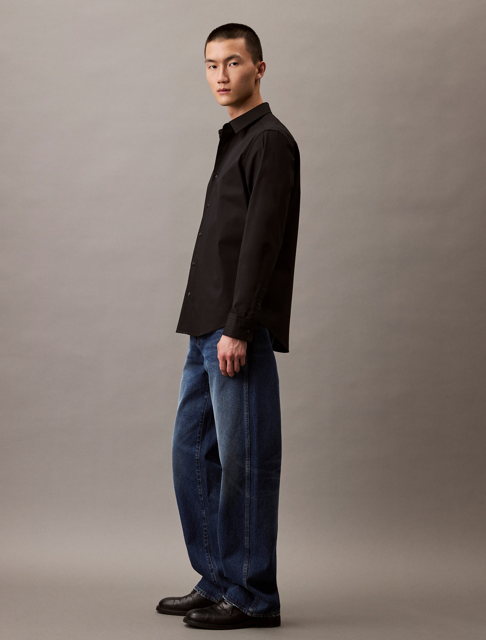 Calvin Klein Businesshemd »LS SOLID STRETCH CLASSIC SHIRT«, mit Kentkragen