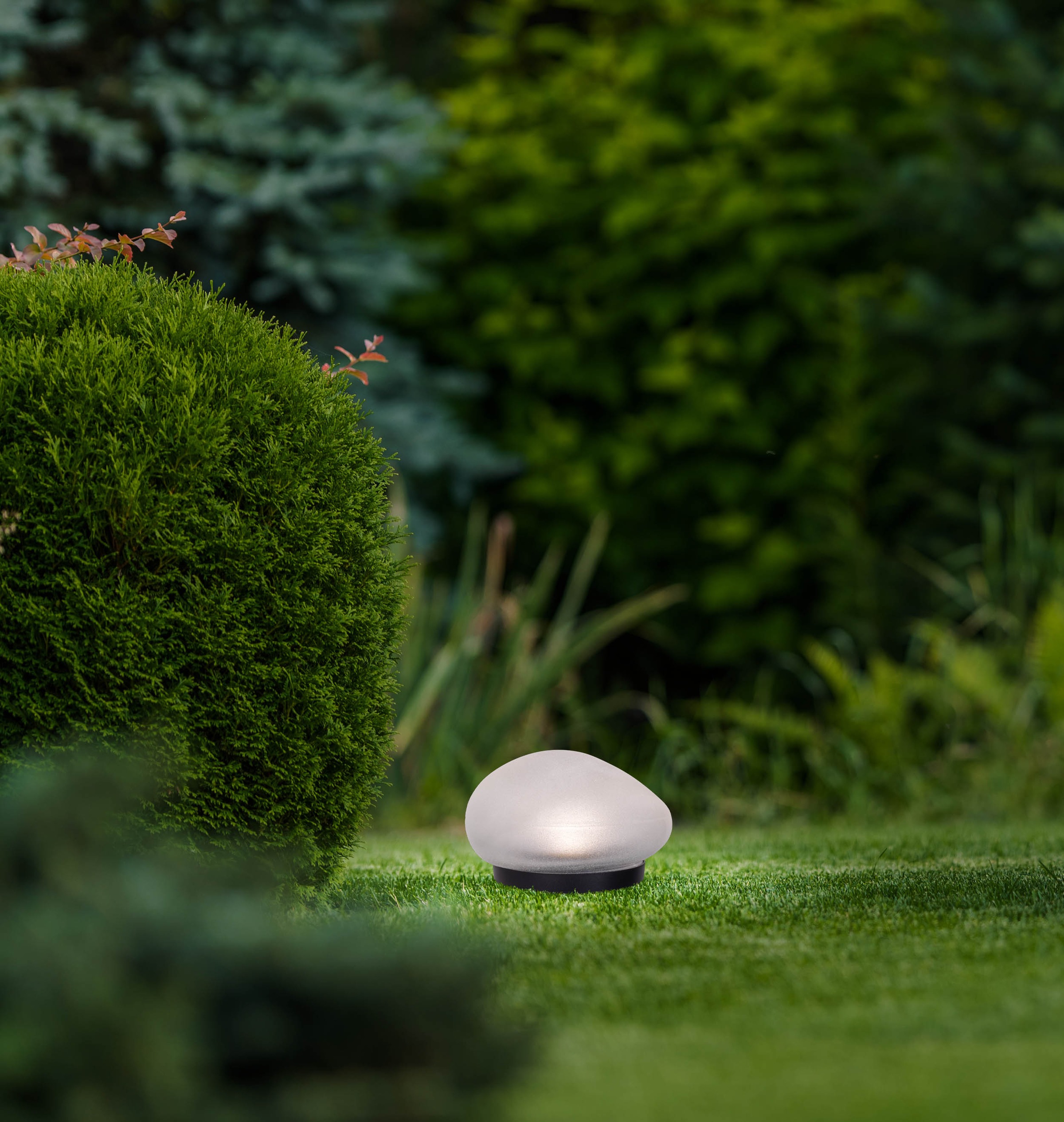 näve LED Solarleuchte »Guri« LED-Modul 2 Stk. Warmweiß 2er Set Dekoerdspieß, transparent/schwarz, Glassteinoptik, warmweiß