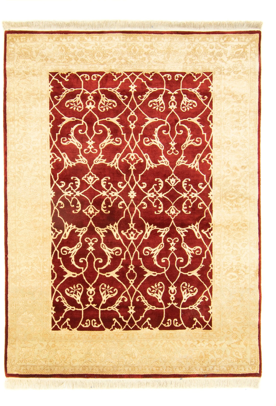 morgenland Wollteppich »Designer Teppich handgeknüpft rot«, rechteckig