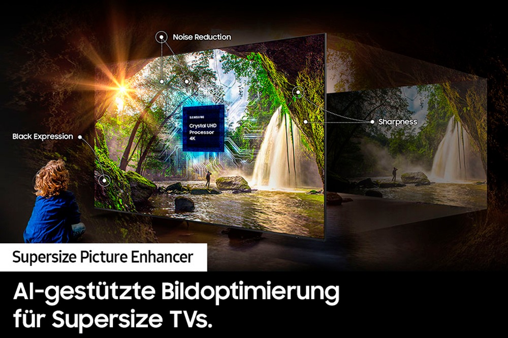 Samsung LED-Fernseher »GU98DU9079U«, 4K Ultra HD, Smart-TV, Crystal UHD, Q-Symphony, Dolby Surround Sound, Triple Tuner, Smart-Hub