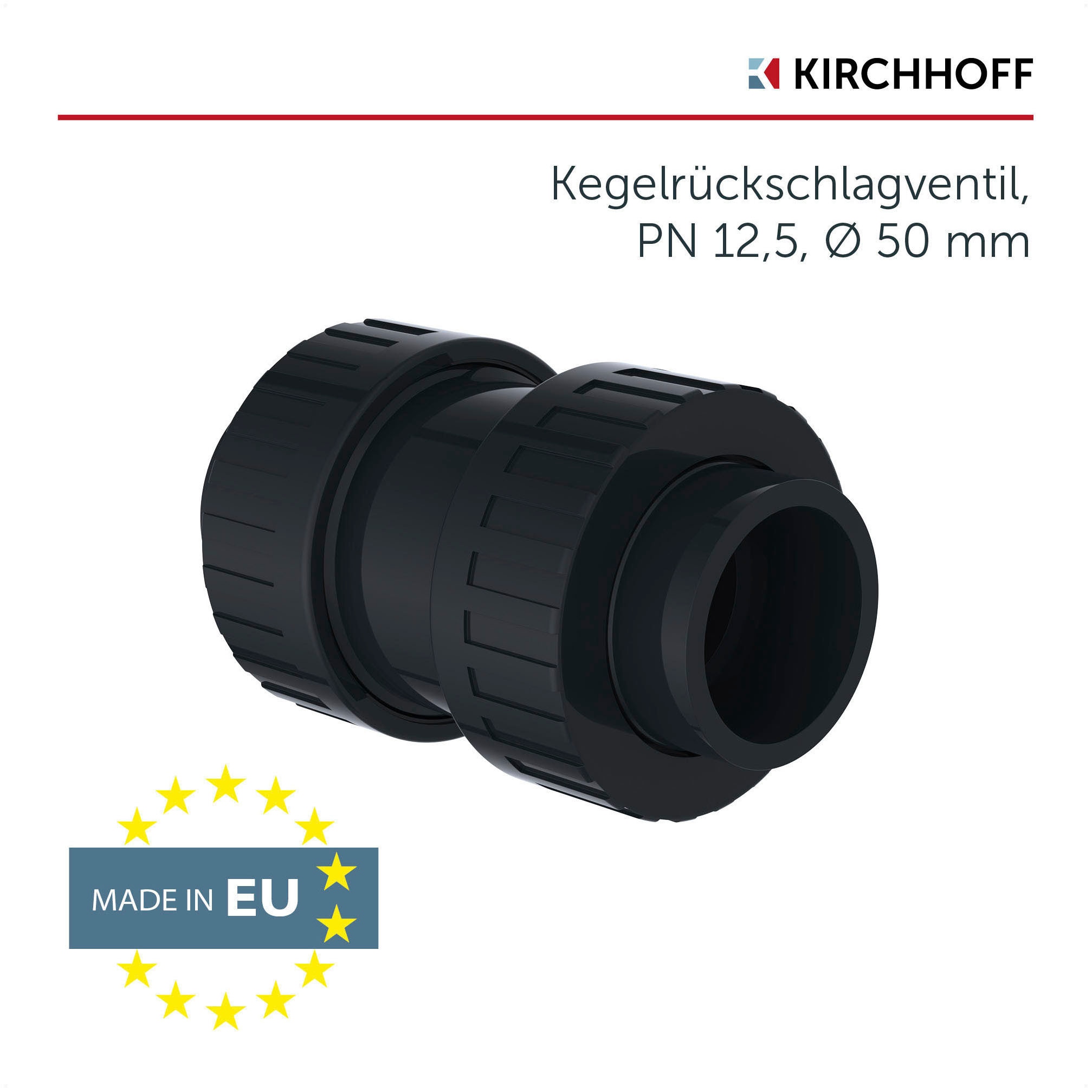Kirchhoff 2-Wege-Ventil »PVC-Kegelrückschlagventil, Druckrohr, Pool, Teich«, besonders beständig