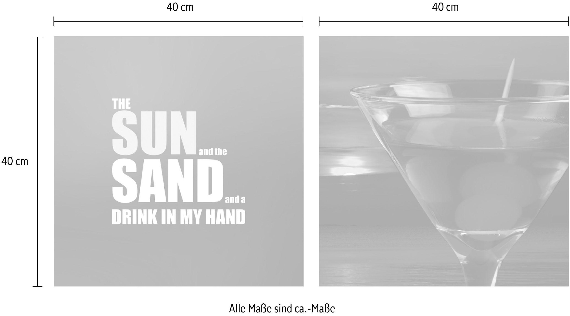 queence Leinwandbild Sand OTTO Drink«, »Sun, & bei (Set), 2er-Set
