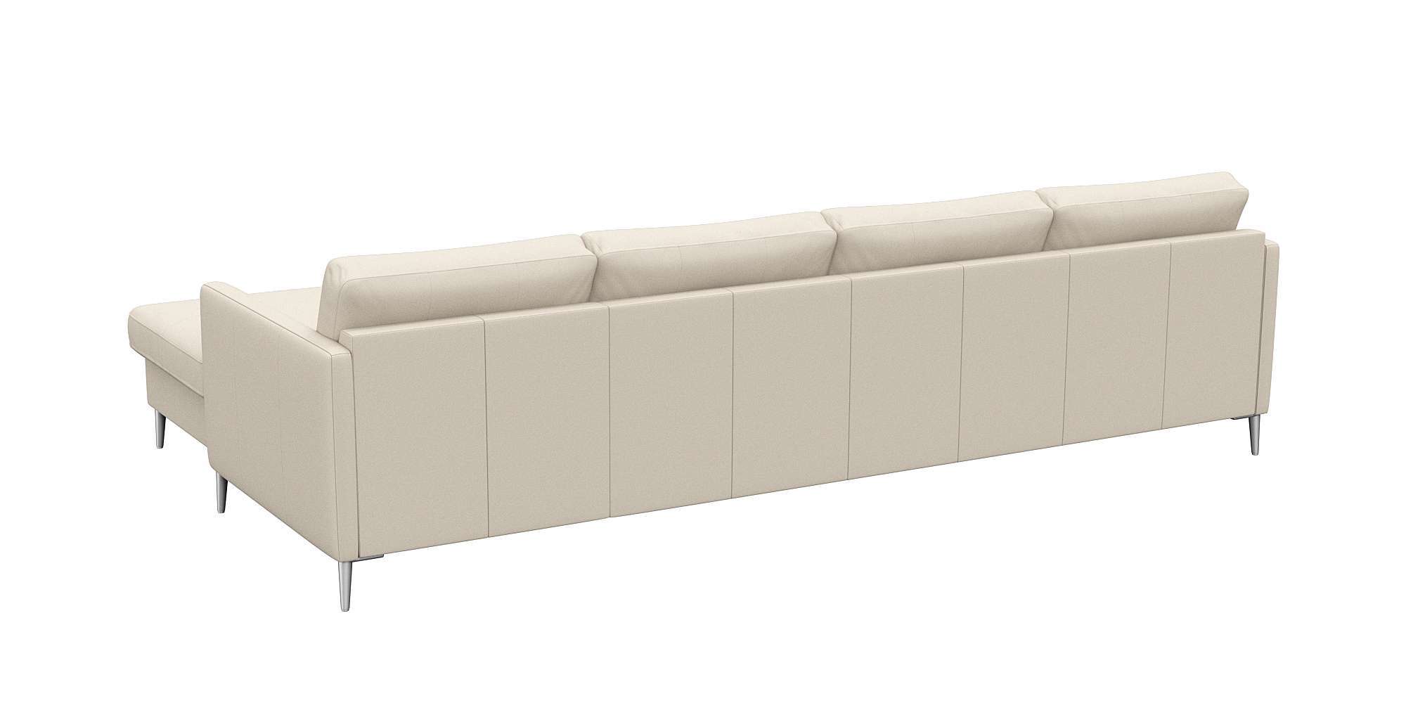 FLEXLUX Ecksofa »Fiore, L-Form, bequem und komfortabel durch hochwertigem Sitzaufbau«, schmale Armlehnen, Kaltschaum, Füße Alu