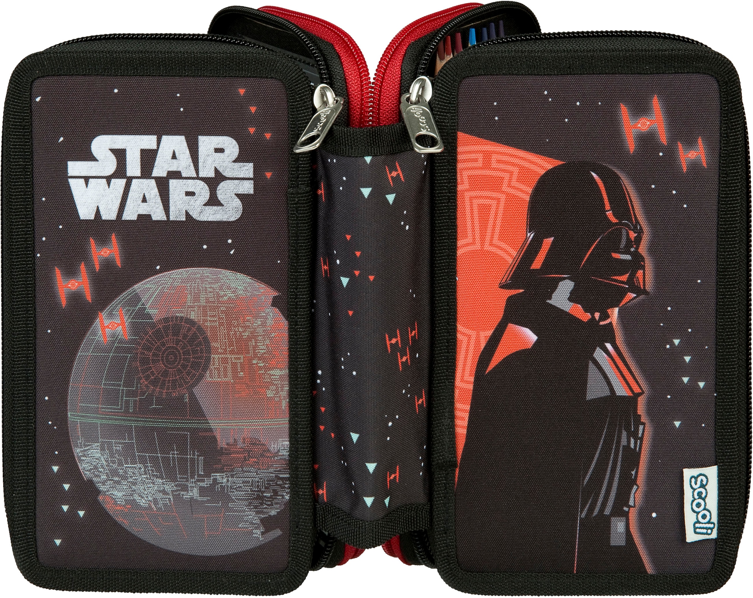 Scooli Federmäppchen »Tripledecker, Star Wars«, befüllt, inklusive Geodreieck