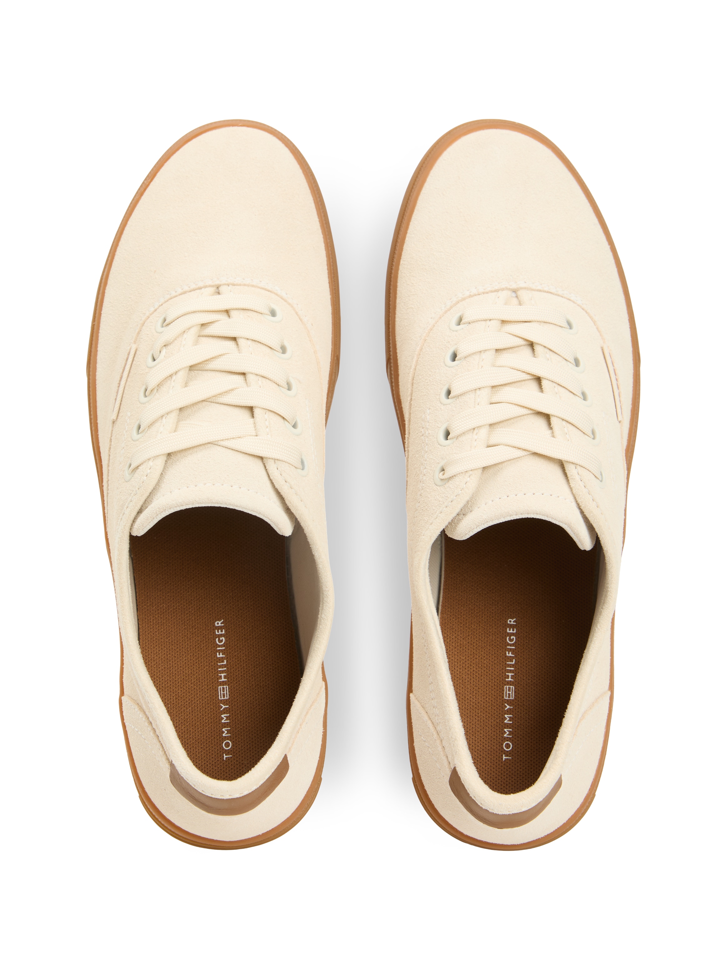 Tommy Hilfiger Sneaker »TH VULC CUP SUEDE«  Freizeitschuh, Halbschuh, Schnürschuh mit honigfarbener Plateausohle