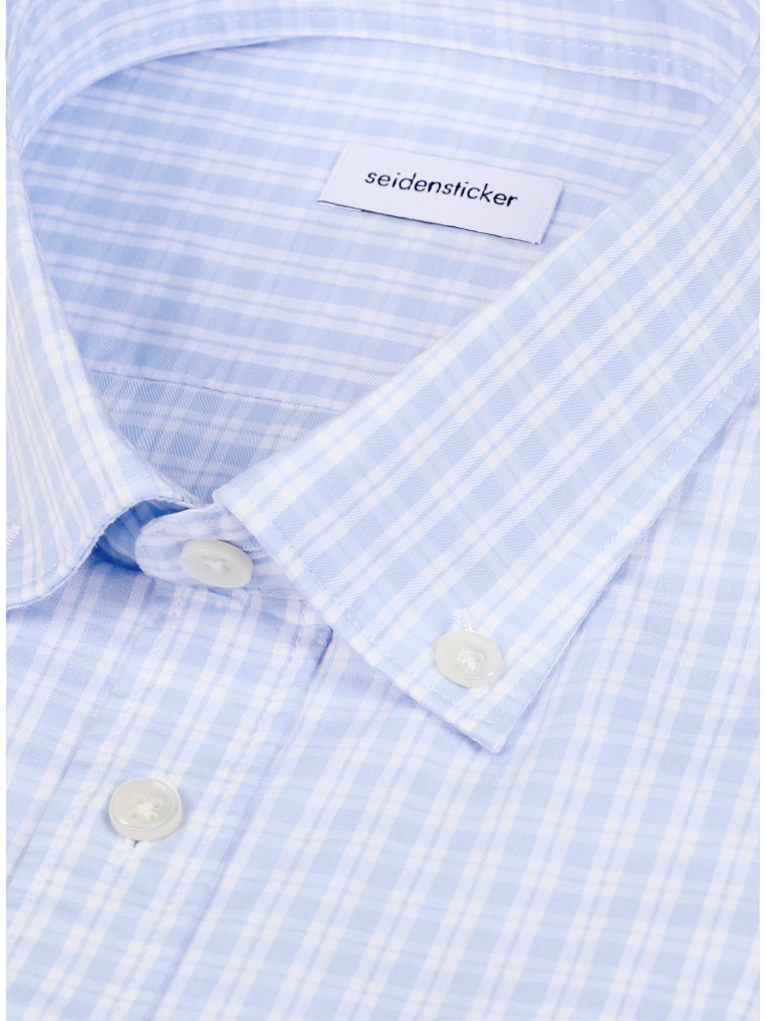 seidensticker Businesshemd Slim 1/1 Button-Down-Kragen Karo