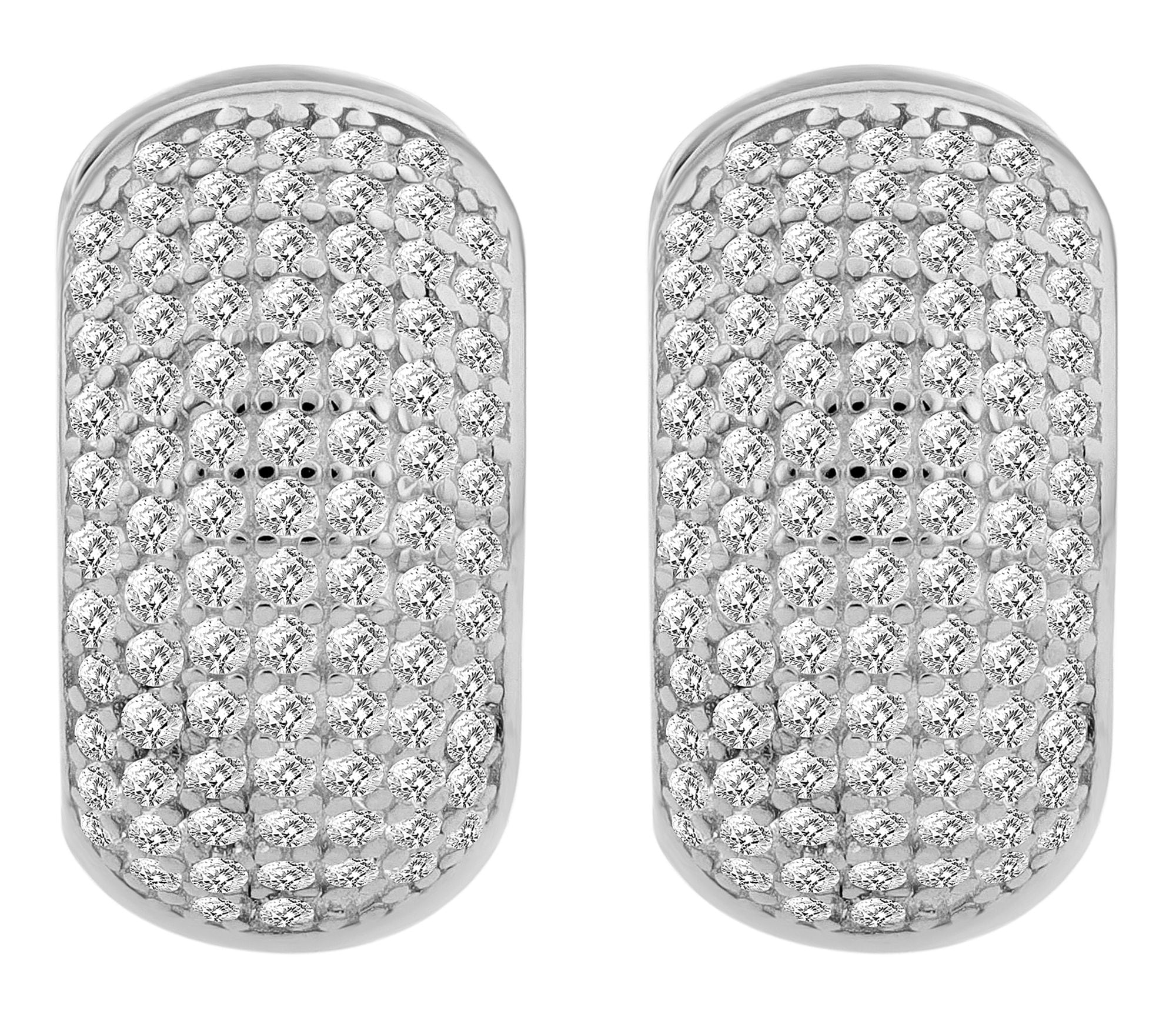 Adelia´s Paar Creolen »Damen Ohrringe ¿ Klappcreole aus 925 Silber mit Zirkonia«