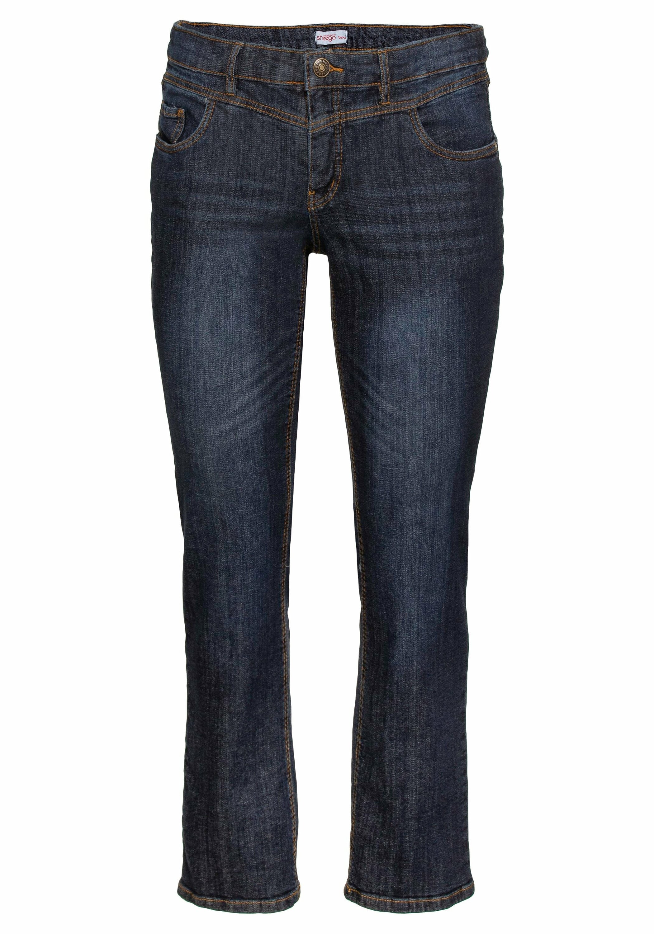 Sheego Stretch-Jeans »Jeans »Die Gerade« mit Used-Effekten«