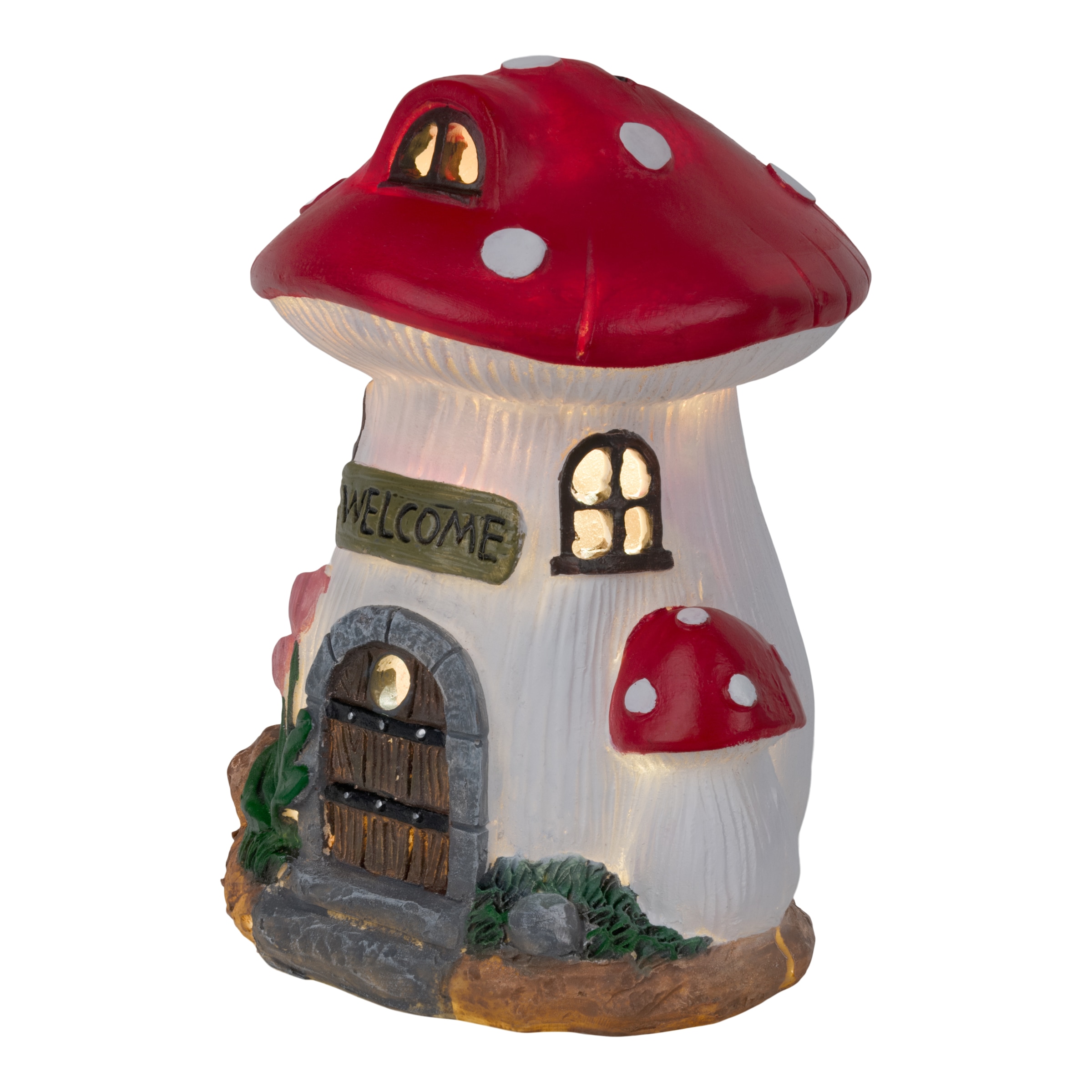 näve LED Solarleuchte »Mushroom« LED-Modul 1 Stk. Warmweiß Pilzhaus bunt, LED warmweiß, inkl. Druckschalter, H: 17,3cm, L/B: 13cm