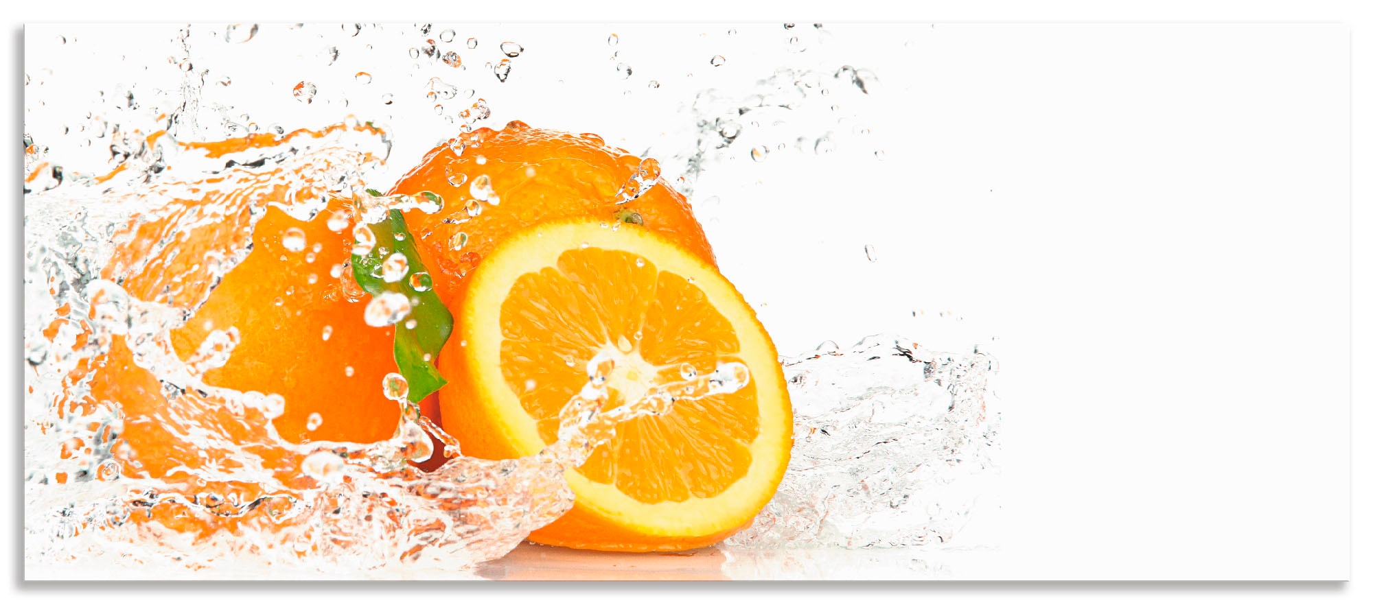 Artland Küchenrückwand »Orange mit Spritzwasser«, (1 tlg.), Alu Spritzschutz mit Klebeband, einfache Montage
