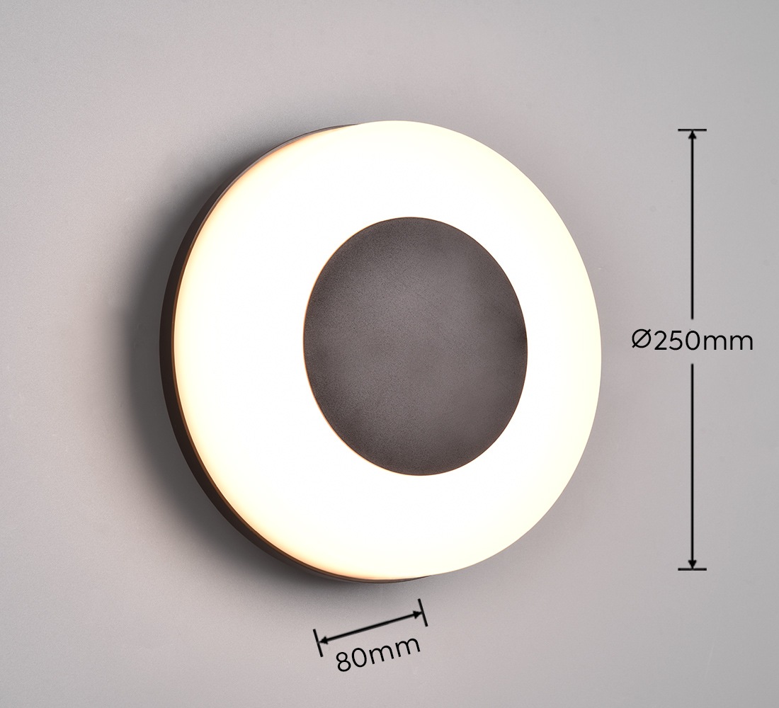 REALITY Leuchten LED Außen-Wandleuchte »MORENA, runde LED Wandlampe Deckenlampe Hauswand Fassade Garten IP54« LED-Board 1 Stk. warmweiß - kaltweiß Lichtfarbe einstellbar warmweiß bis kaltweiß 2300/3000/4000K 1500Lumen