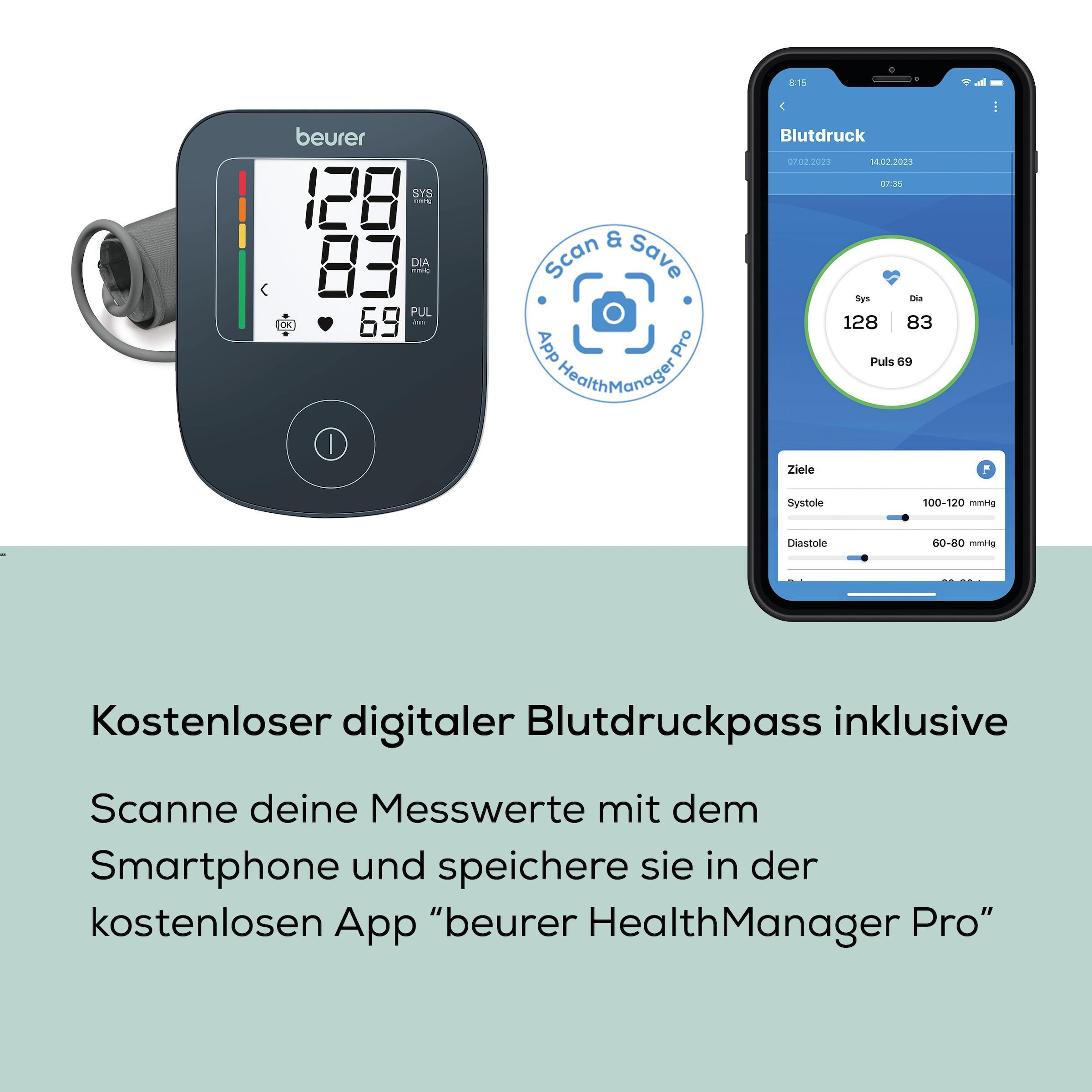 BEURER Blutdruckmessgerät »BM 23 Limited Edition 2026« Dank App Blutdruckwerte bequem digital in der App  dokumentieren