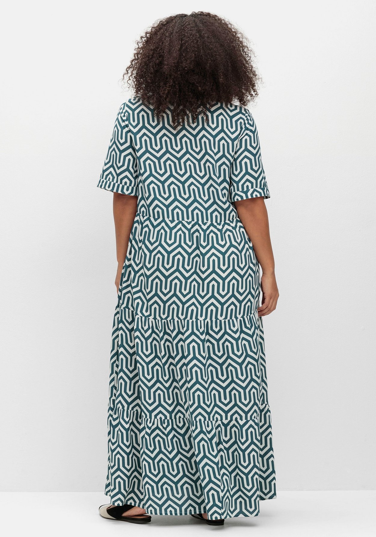 Sheego Maxikleid »Maxikleid mit grafischem Alloverprint«