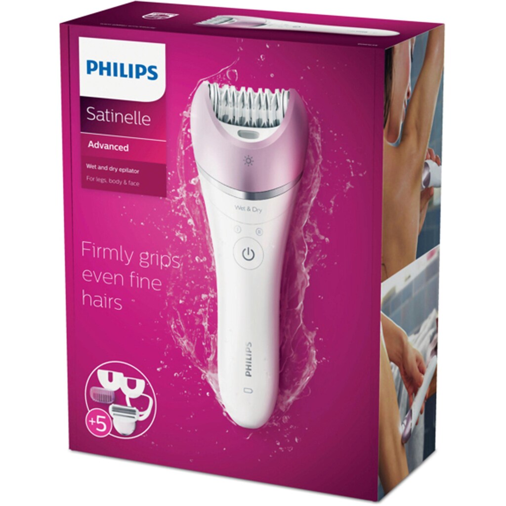 Philips Epilierer »BRE635/00«, 5 St. Aufsätze, Satinelle Advanced, wet&dry, inkl. Scherkopf + 4 Zubehörteilen