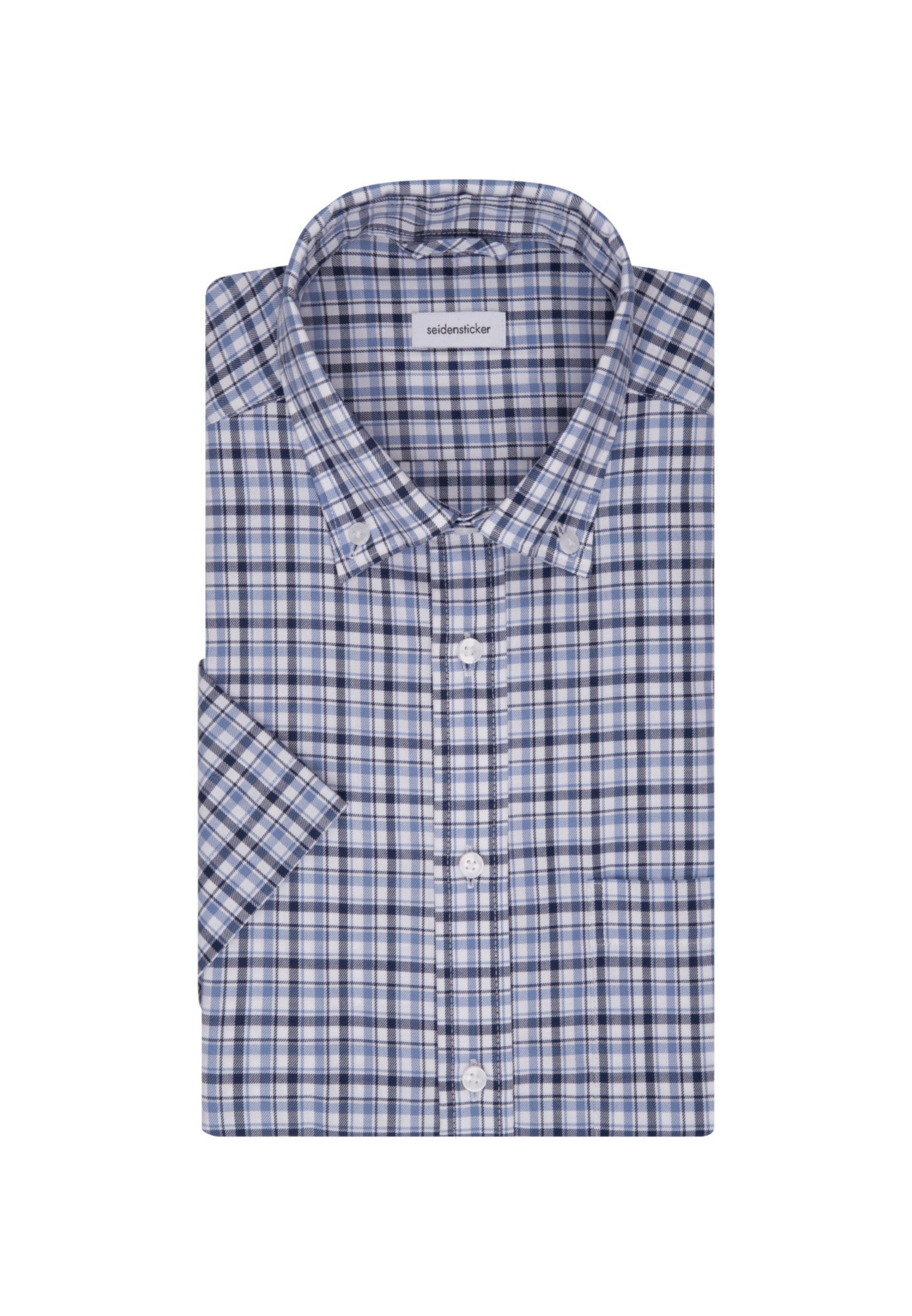 seidensticker Businesshemd »Regular«, Regular Kurzarm Button-Down-Kragen Karo