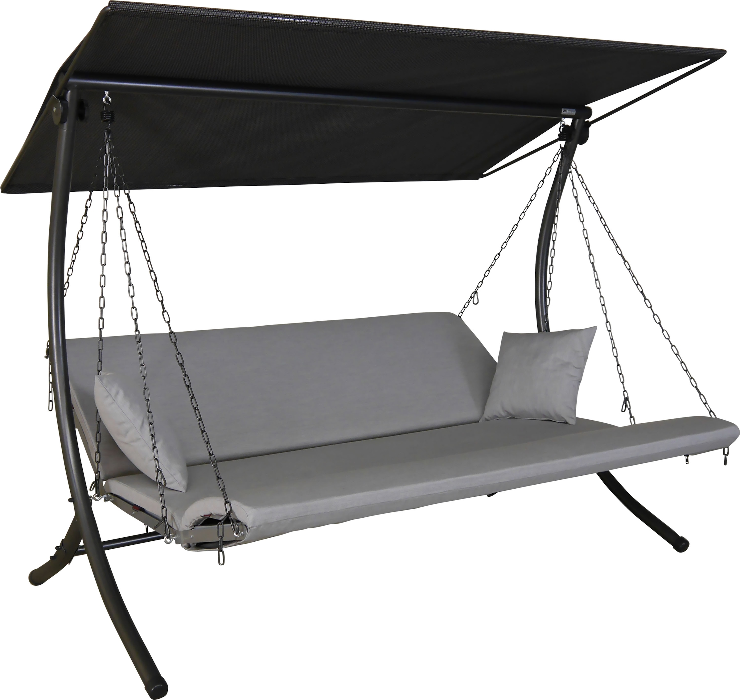 Angerer Freizeitmöbel Hollywoodschaukel »Luxus Zip granit«, BxTxH: 210x145x160 cm