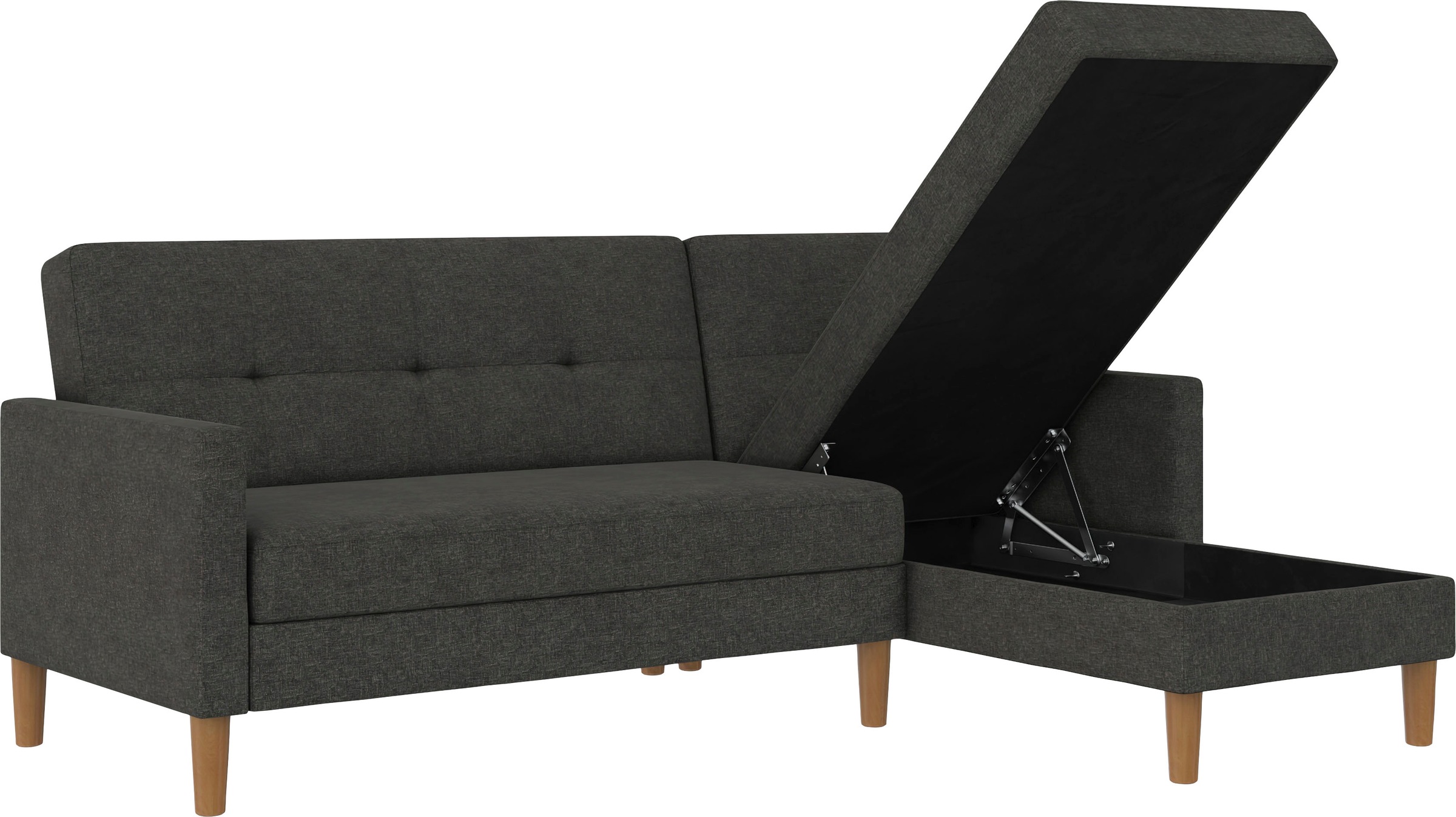 Dorel Home Ecksofa »Lilly, L-Form,«, mit Bett-Funktion, Recamiere beidseitig montierbar, Sitzhöhe 43 cm