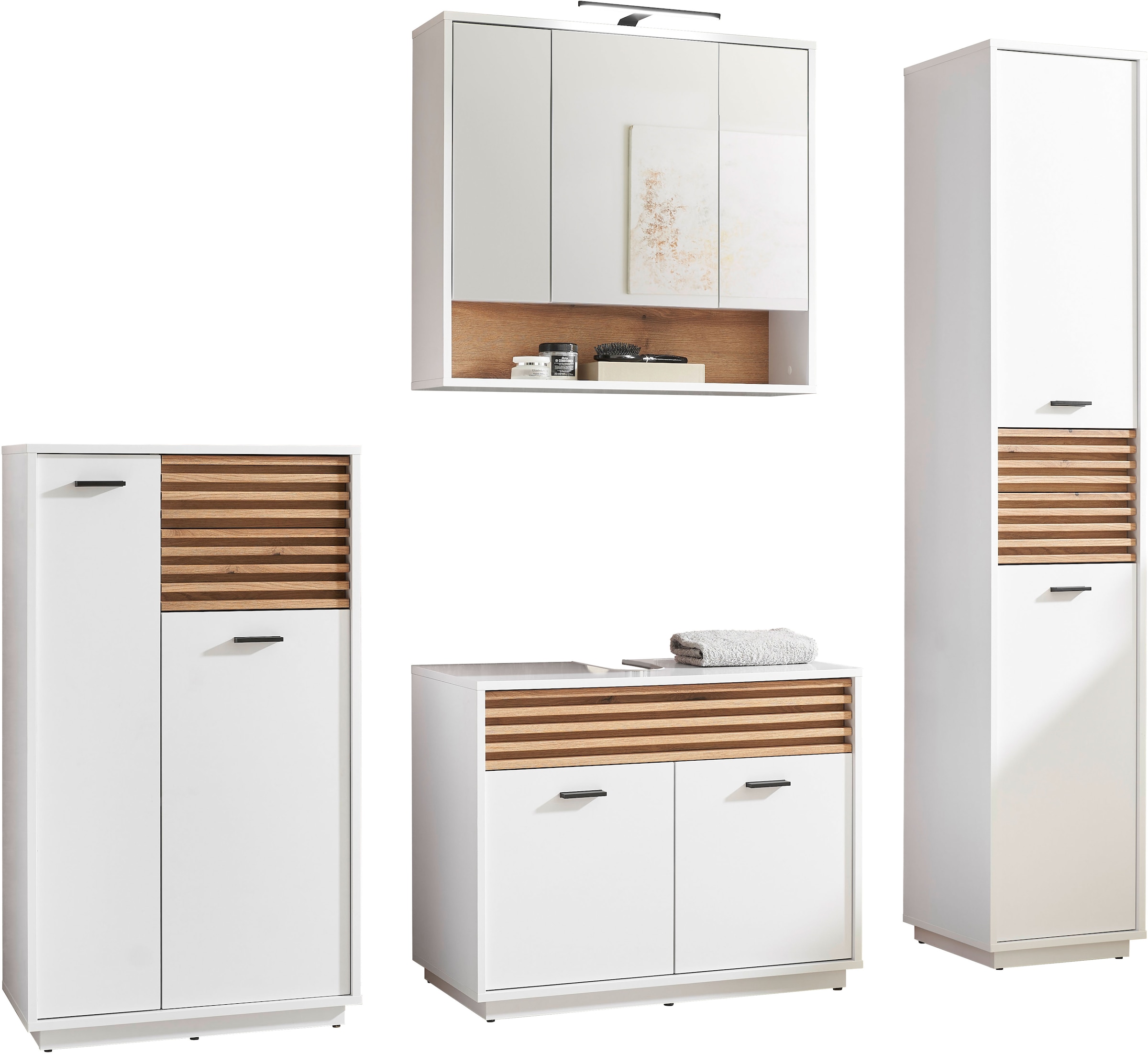 BASIC by Balculina Hochschrank »Liguria B/H/T 38x191x35 cm« 1 Stk. tlg. Breite 38cm, Unterflurauszug, FSC-Mix 70%