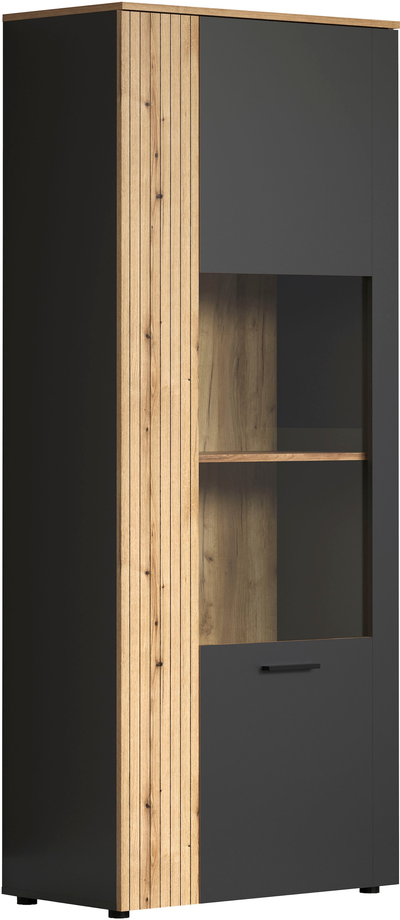 Home affaire Standvitrine »Estepona« 1 Stk. tlg. Standvitrine mit 2 Türen - (B/T/H) 80/42/195 cm
