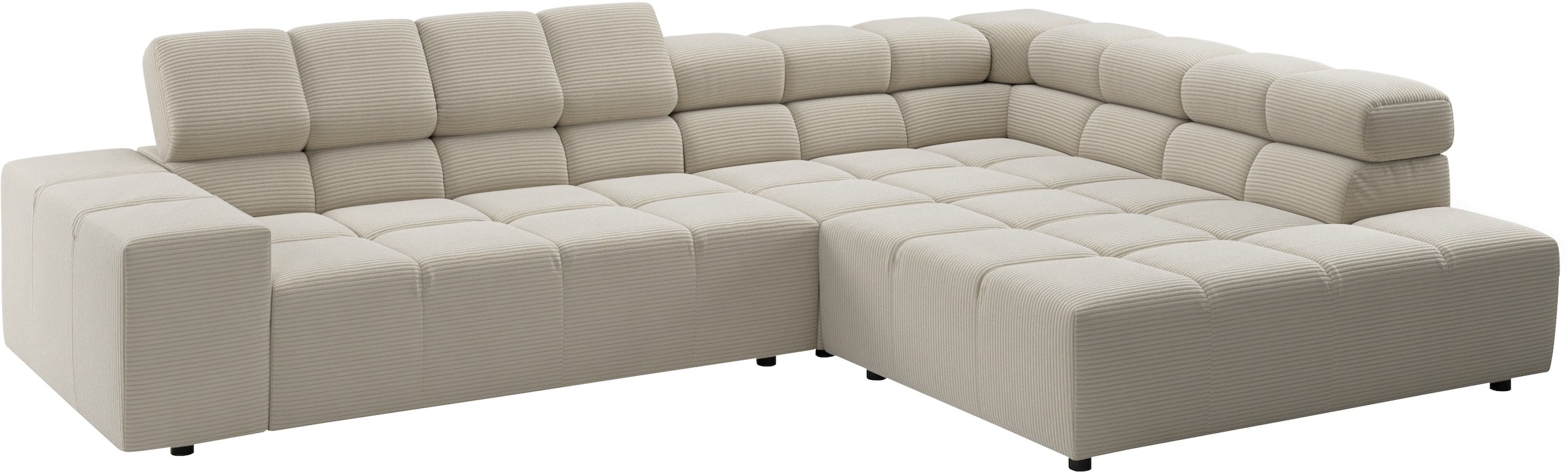 Home affaire Ecksofa »Ancona, Ecksofa,  incl. Kopfteilverstellung, Breite 319 cm, L-Form« wahlweise elektrische Sitztiefenverstellung