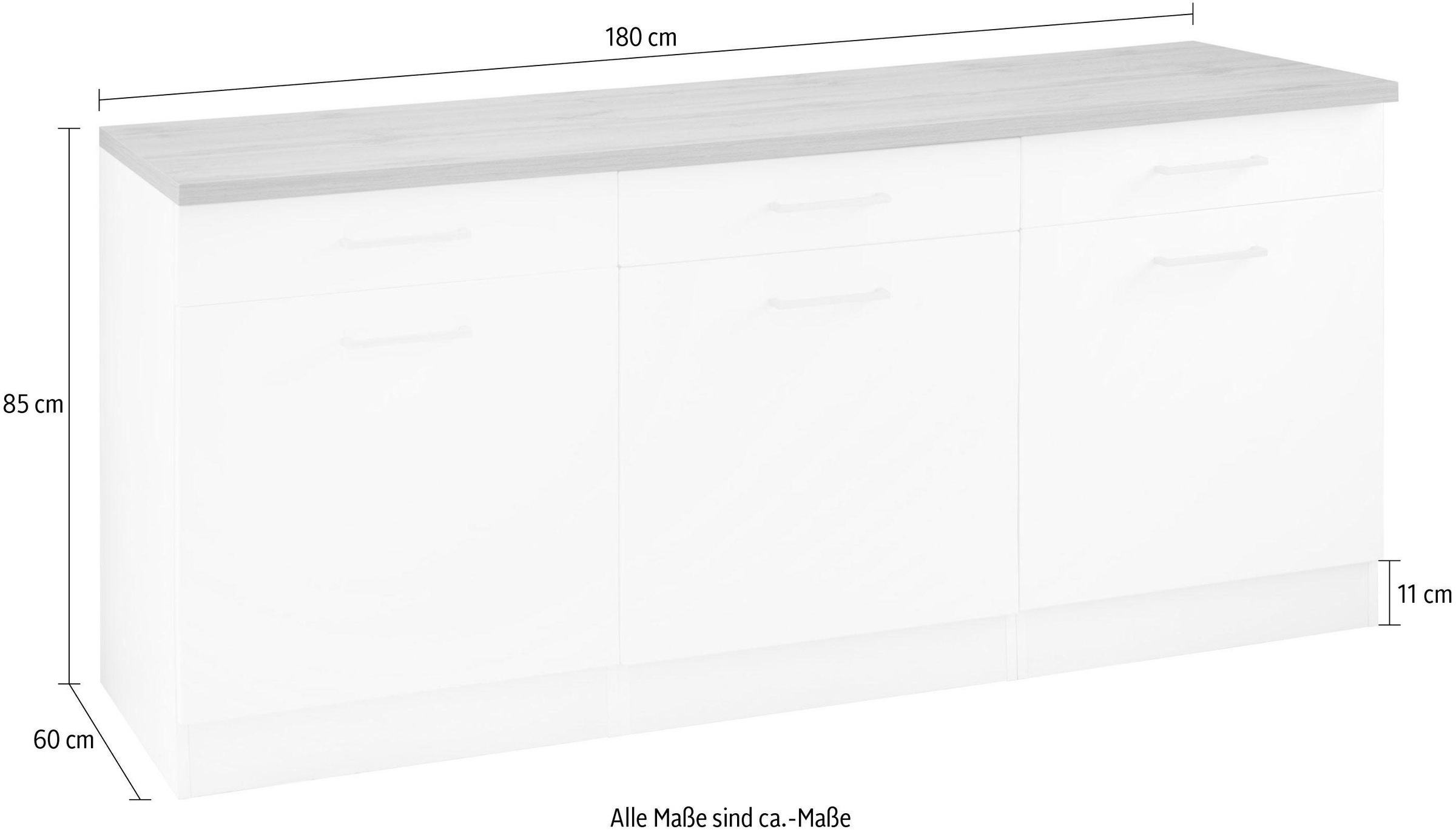 KOCHSTATION Unterschrank »KS-Kehl«, Breite 180 cm