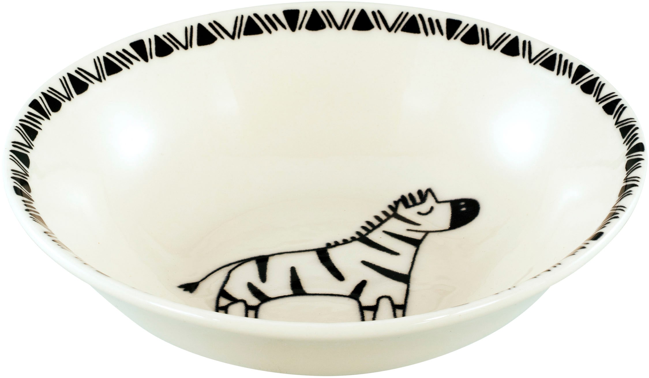 CreaTable Müslischale »Safari, Schale 18,5 cm, 4-tlg.« 4 aus Steinzeug Unregelmäßig gefärbter Rand, Unikat