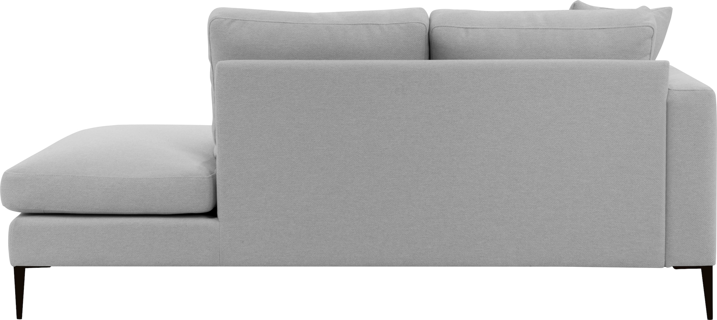 Home affaire Recamiere »Cozy Chaiselongue, Maße B/T/H: 195/97/80 cm« mit losen Kissen und Metallbeinen, Armlehne links oder rechts wählbar