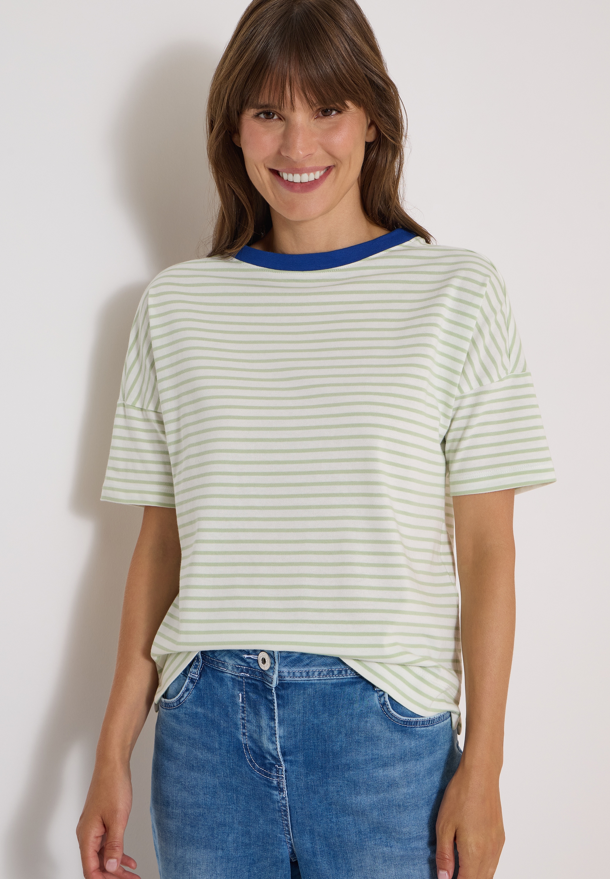 Cecil T-Shirt Jerseyshirt mit Streifen, Baumwolle