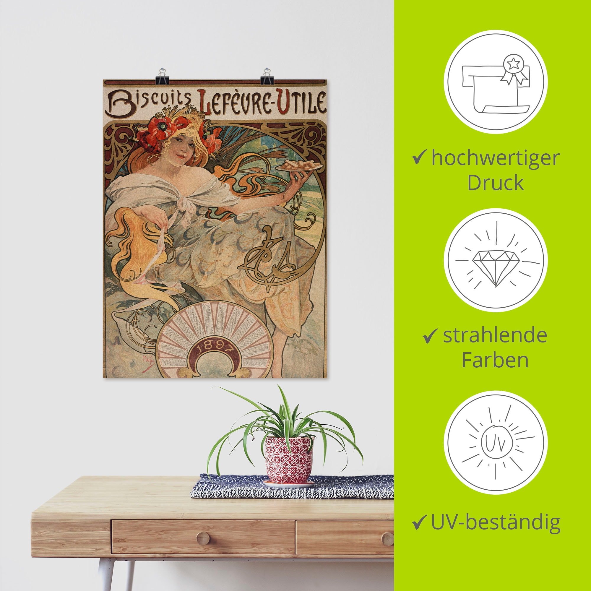 Artland Kunstdruck »Kalenderillustration für Lefèvre-Utile«, Magazincover, (1 St.), als Alubild, Leinwandbild, Wandaufkleber oder Poster in versch. Größen