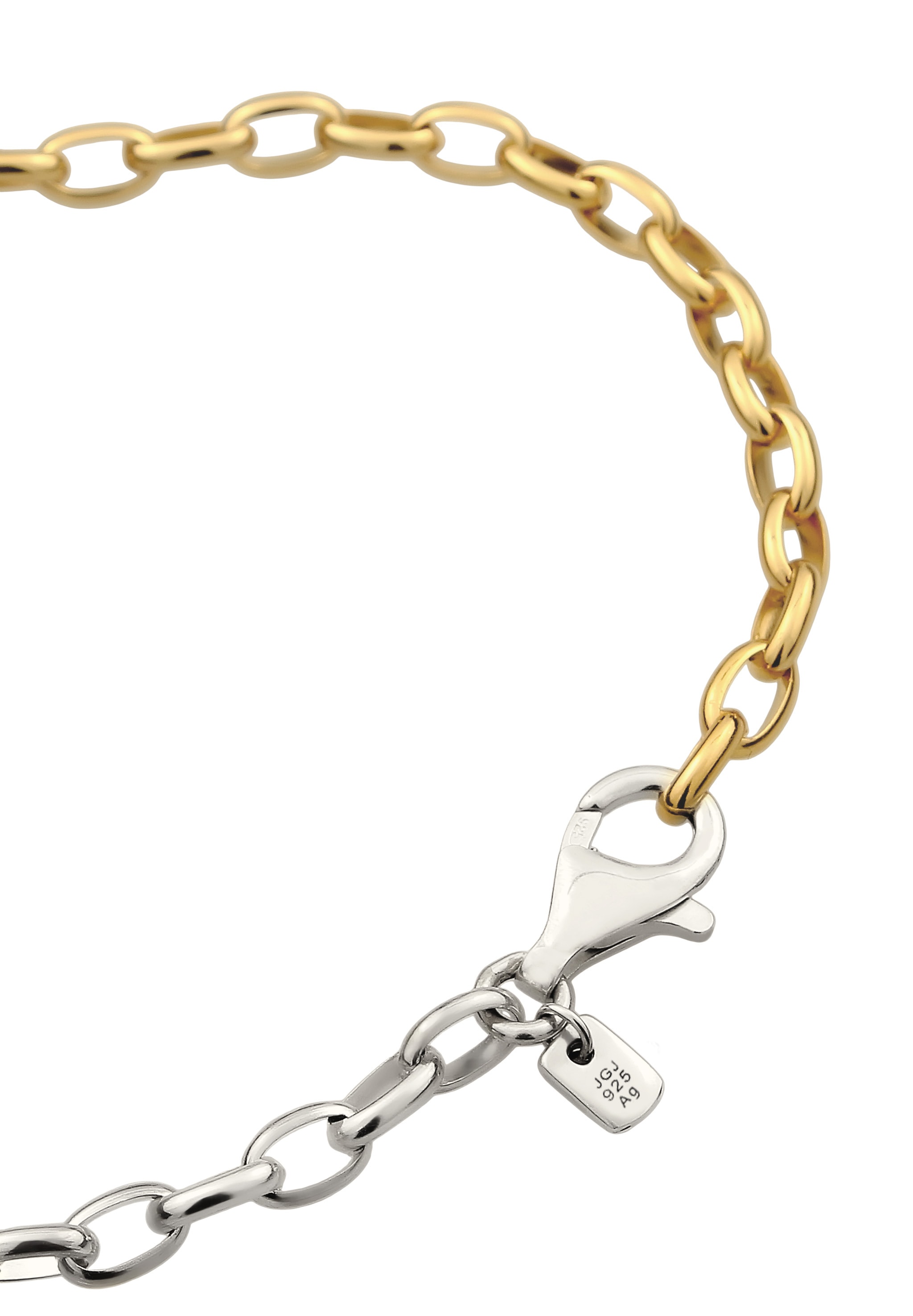 Kuzzoi Armkette »Armband Gliederkette Bicolor 925 Sterling Silber, mit Kristallen von Swarovski®«