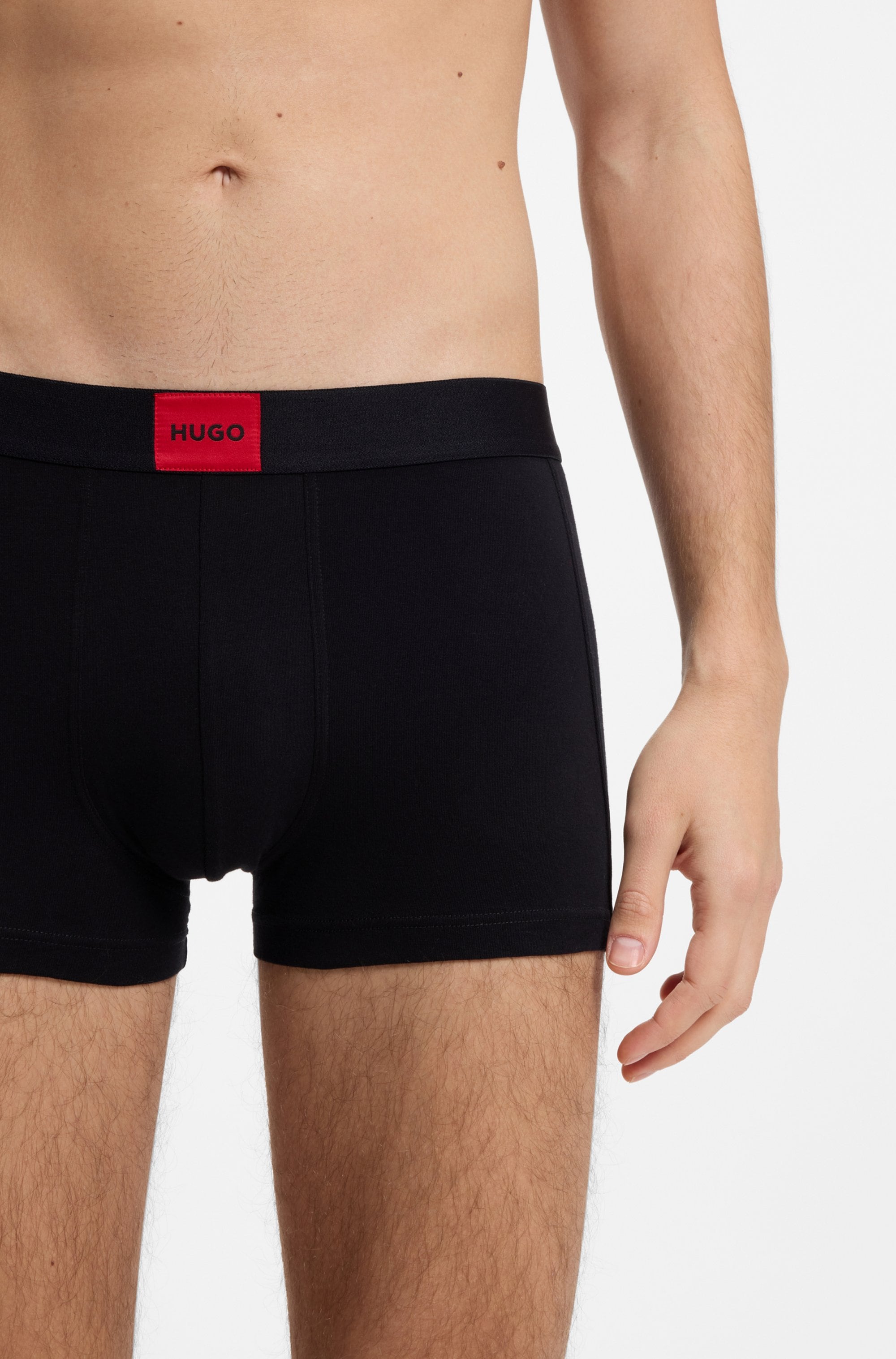 HUGO Underwear Trunk Set, 3 Stk. mit kontrastfarbenen Logobadge