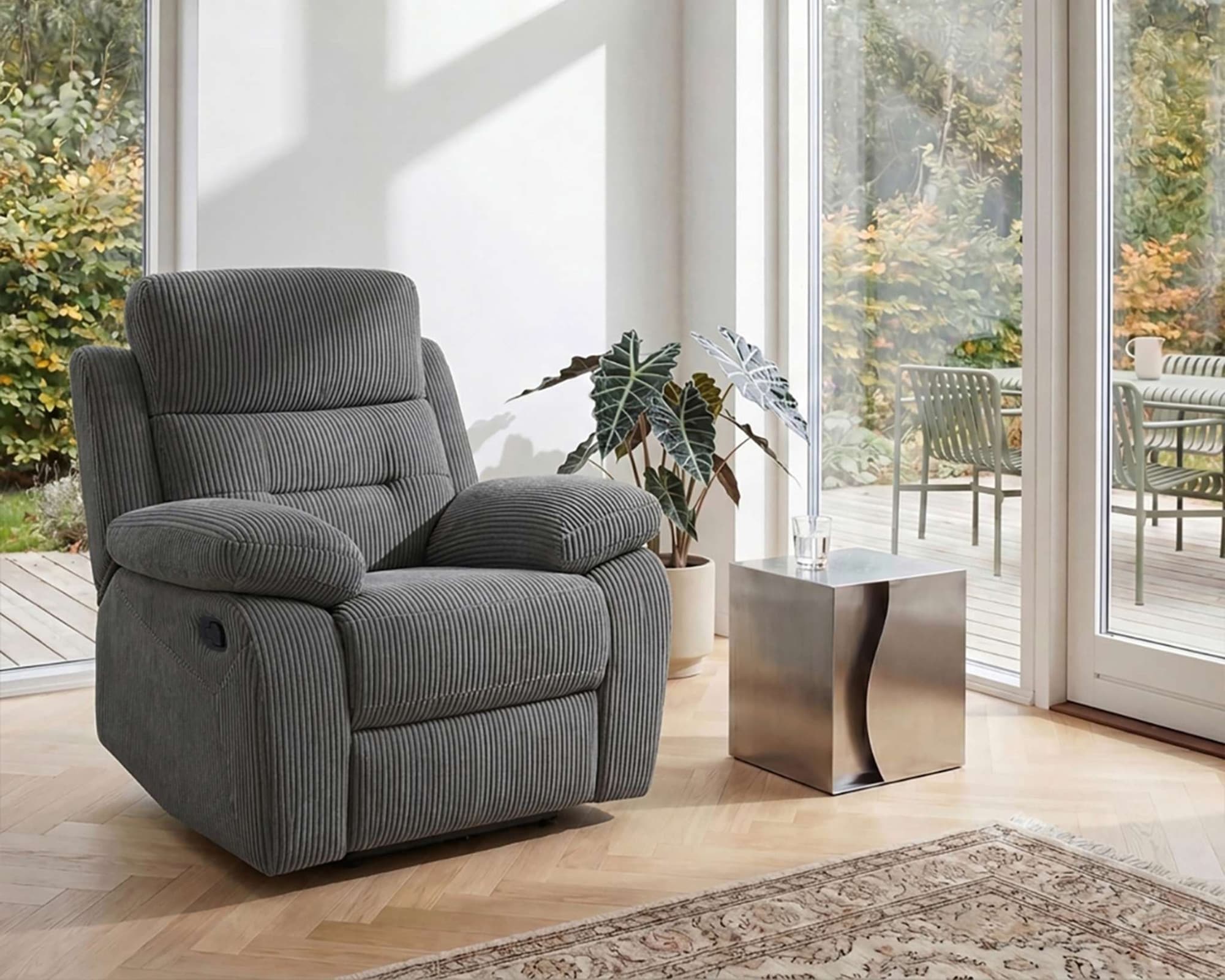 OTTO home Relaxsessel »Lannilis mit Liegefunktion, Fernsehsessel« mit manueller und elektrischer Relaxfunktion, anthrazit