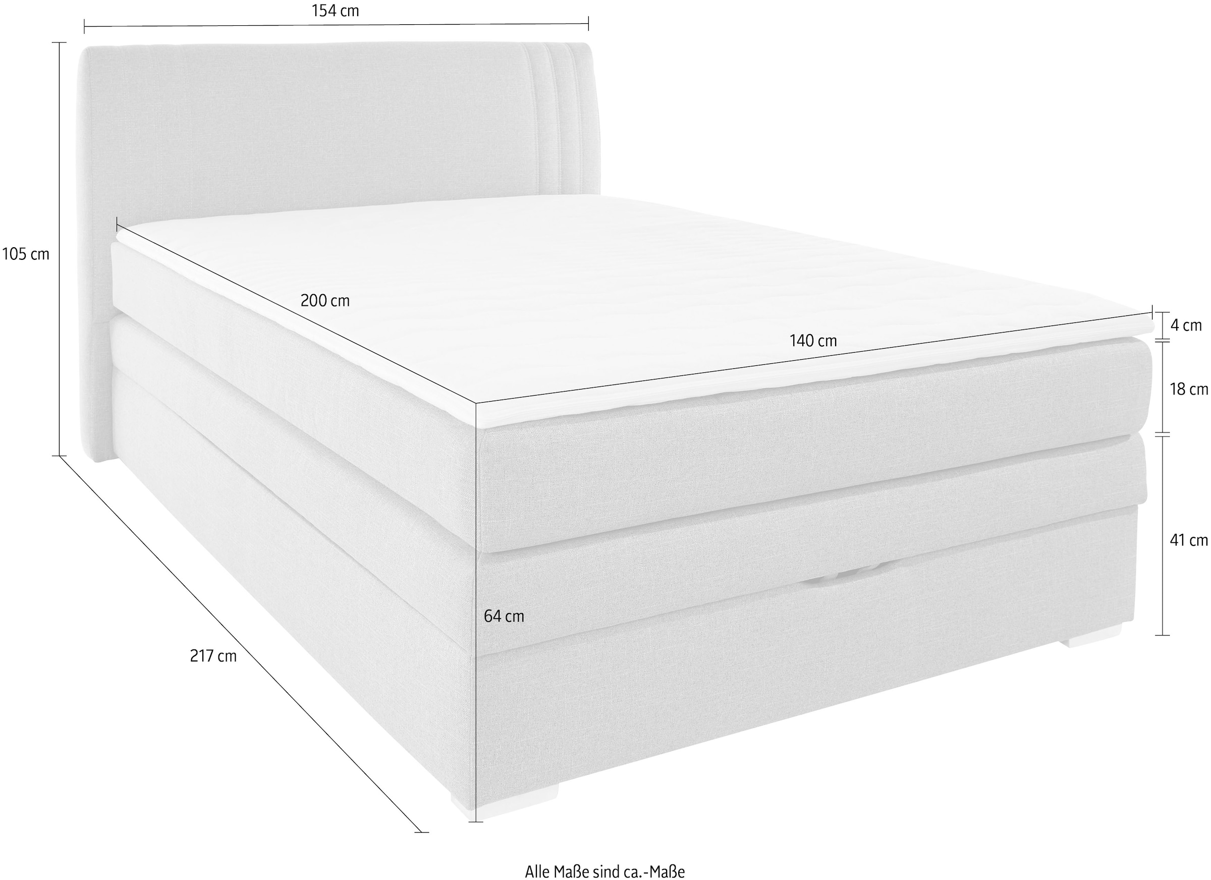 Jockenhöfer Gruppe Boxspringbett Amira, mit Bettkasten und Topper