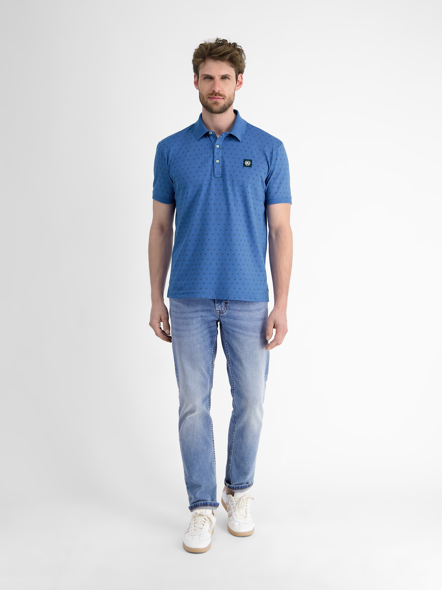 LERROS Poloshirt »LERROS Herren Poloshirt mit Minimalprint«