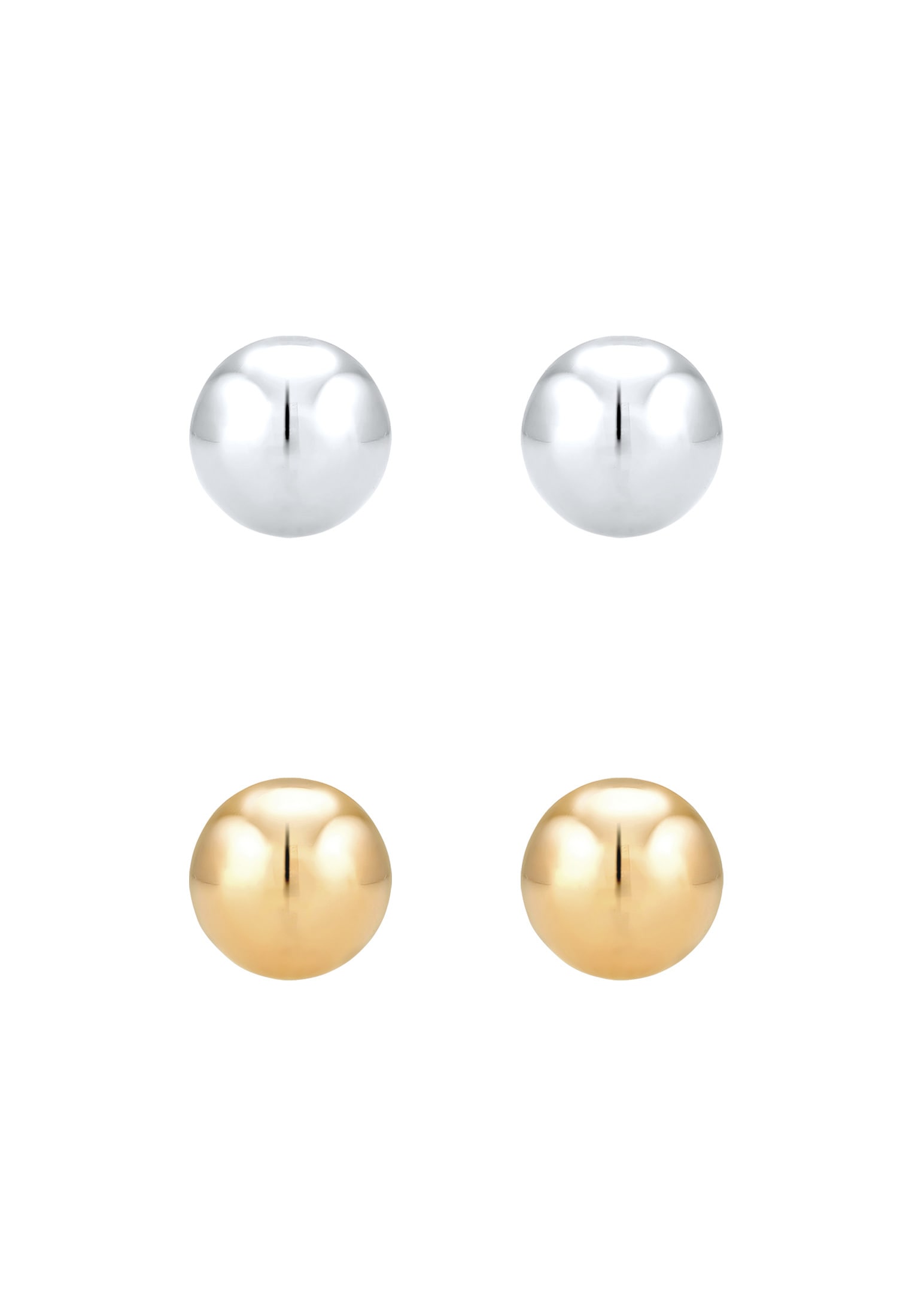 Elli Ohrstecker-Set »Ohrringe Ohrringe Kugel 2er Set 925 Sterling Silber bicolor«