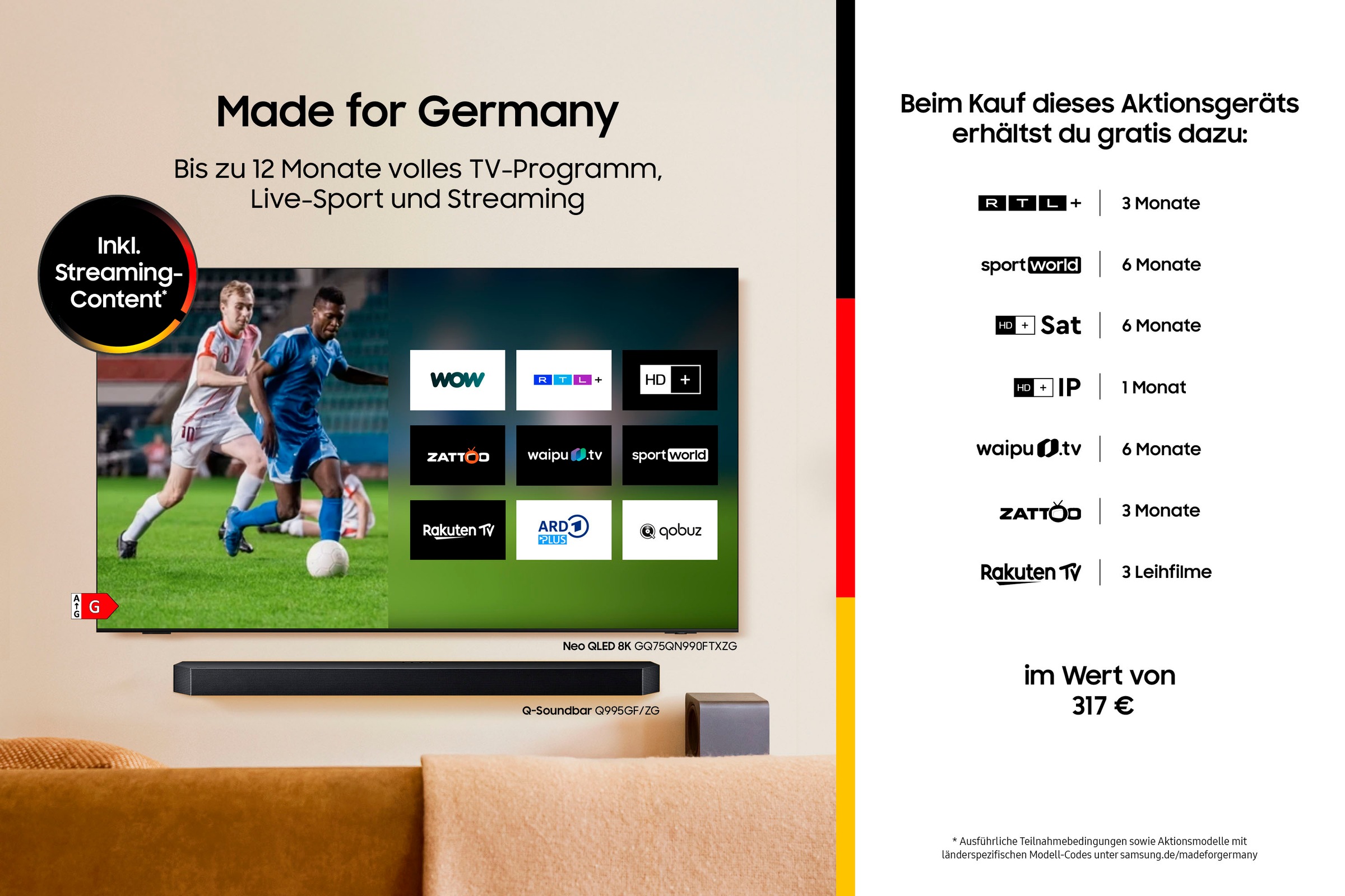 Samsung QLED-Fernseher »GQ75Q7FAAU«, 4K Ultra HD, Smart-TV, Quantum HDR, Knox Security, Art Store, 3D Sound, Gaming Hub, AI TV