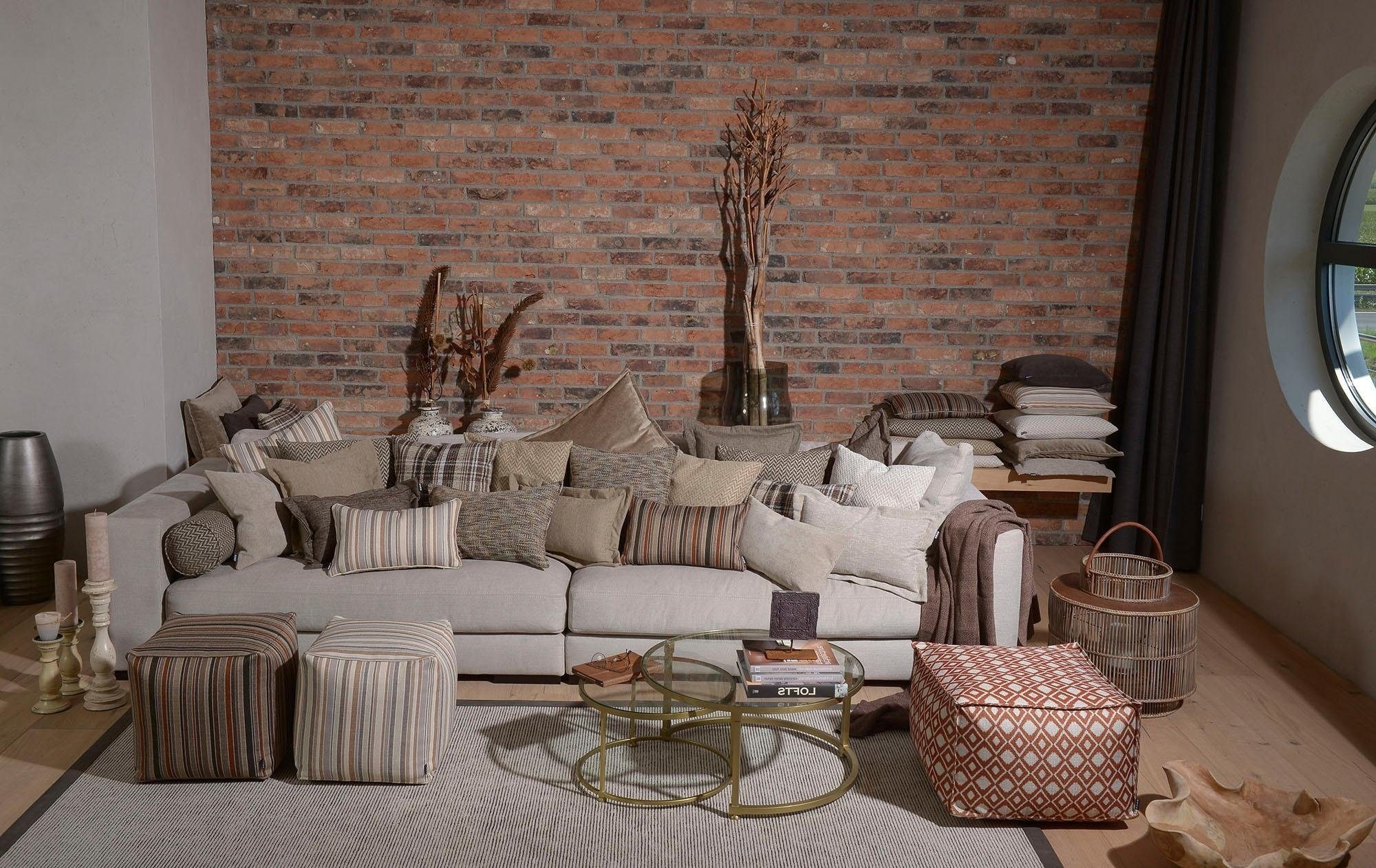 H.O.C.K. Dekokissen »Refosco« mit feinem Karomuster, Kissenhülle mit Füllung, 1 Stück