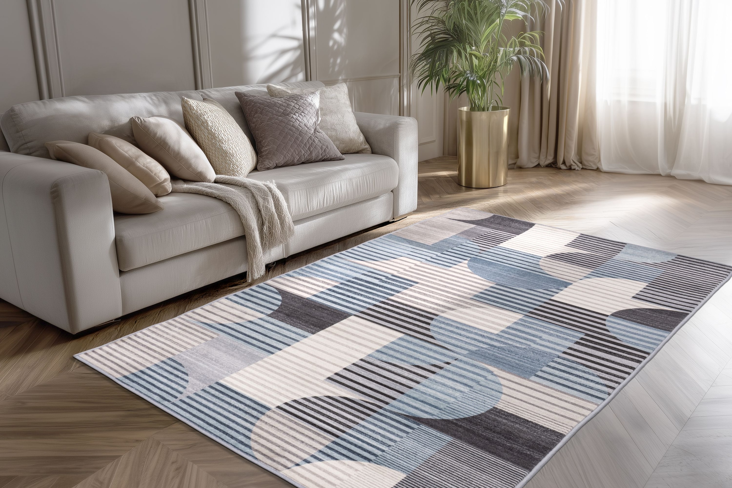 Kayoom Teppich »Bluster 425« rechteckig 7 mm Höhe Kurzflor, Wohnzimmer